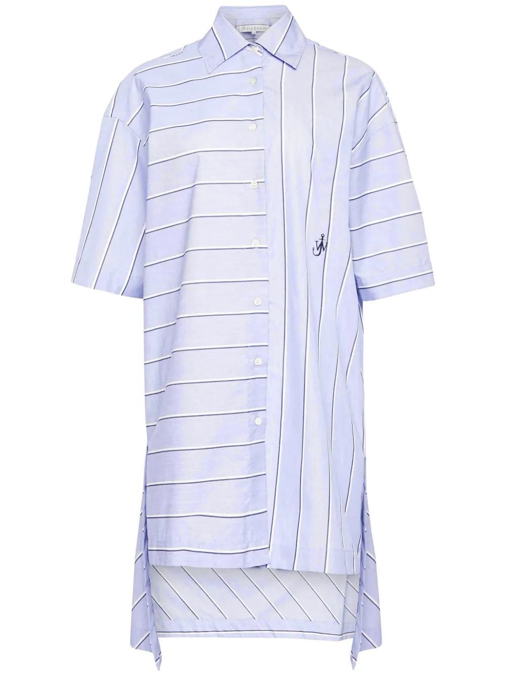 JW ANDERSON High-low Hem Shirt Dress In Glacier Blue Product Image