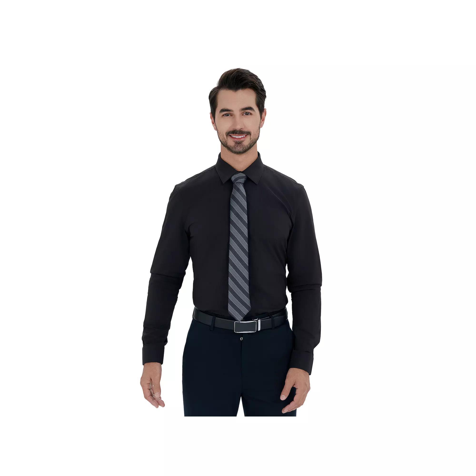 Mens Bespoke Slim-Fit Dress Shirt & Tie Set Product Image