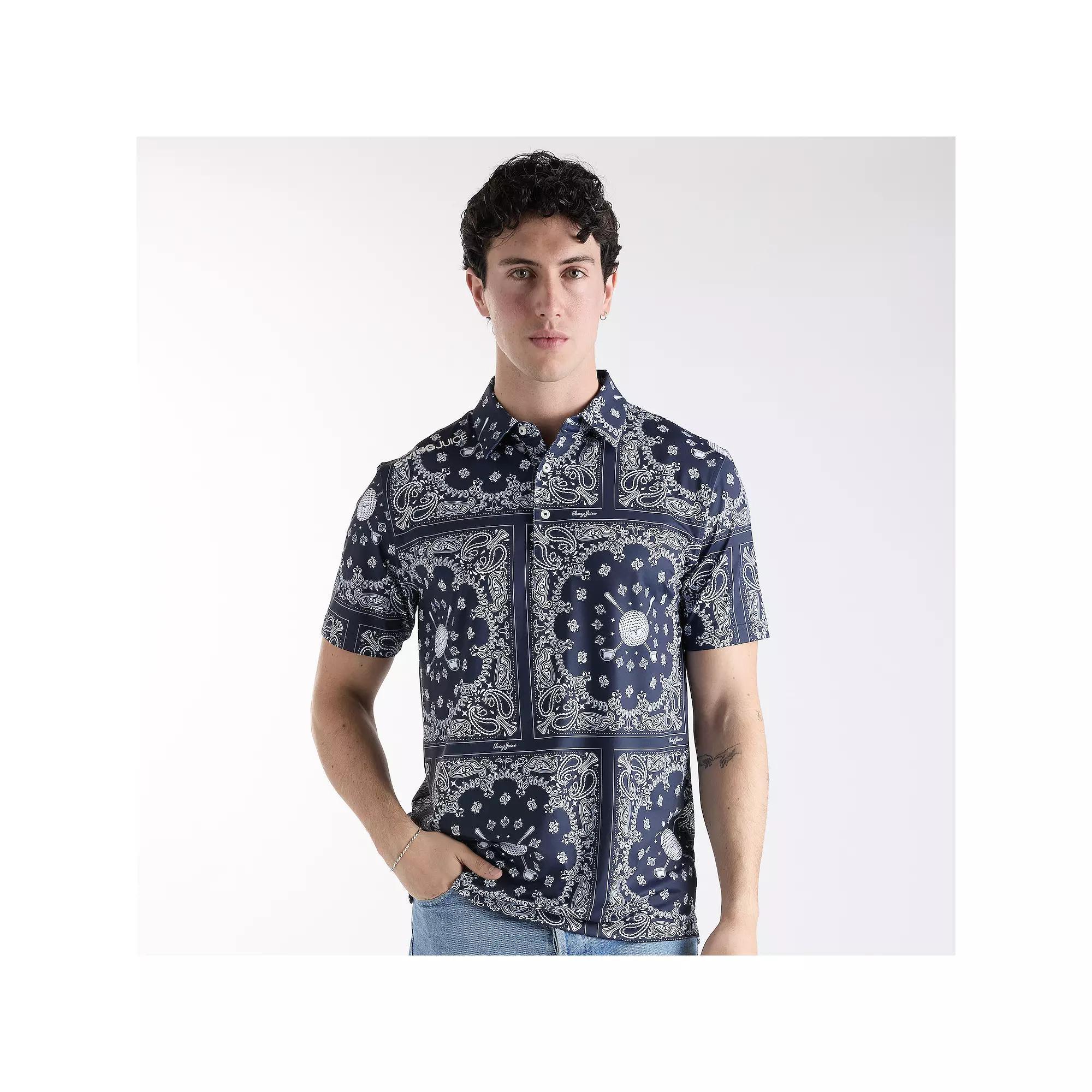 Mens SwingJuice Golf Bandana Polo Blue Product Image