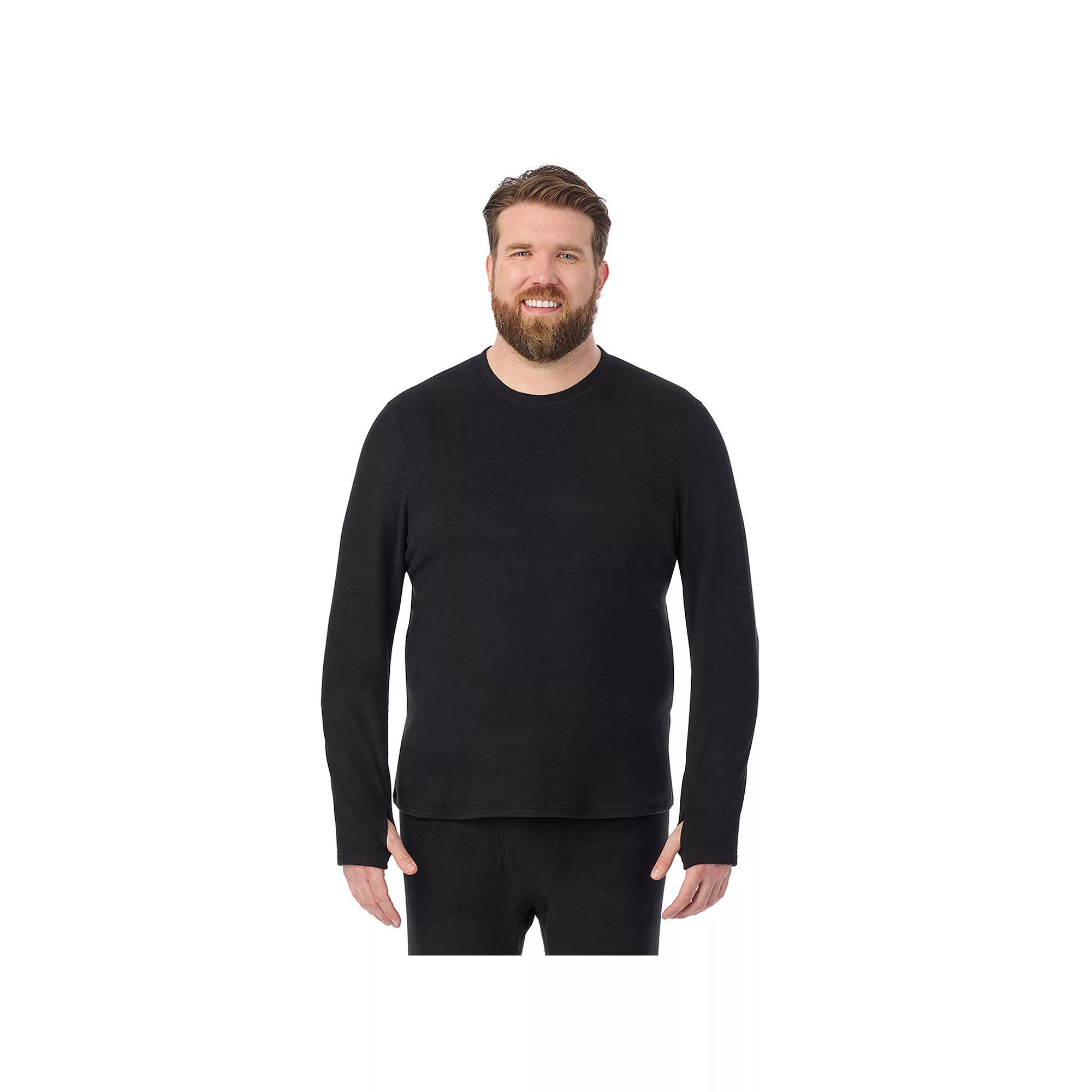 Big & Tall Cuddl Duds® Midweight Fleecewear Performance Base Layer Crew Top, Men's, Size: 3XB, Black Product Image