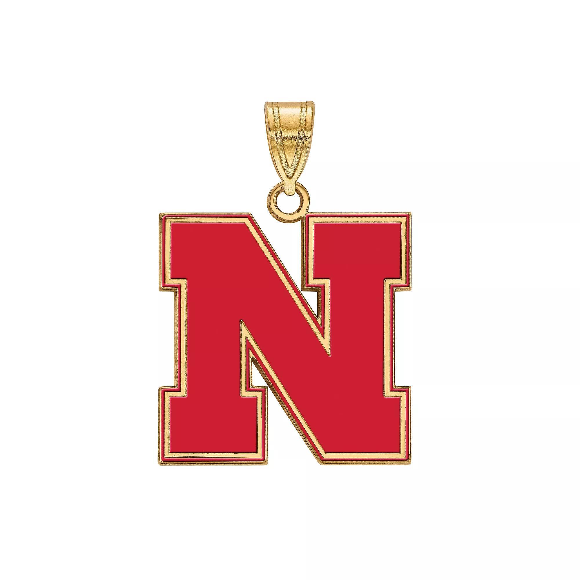 LogoArt 14K Gold Over Silver Nebraska Cornhuskers Pendant, Womens 14k Gold Plated Product Image