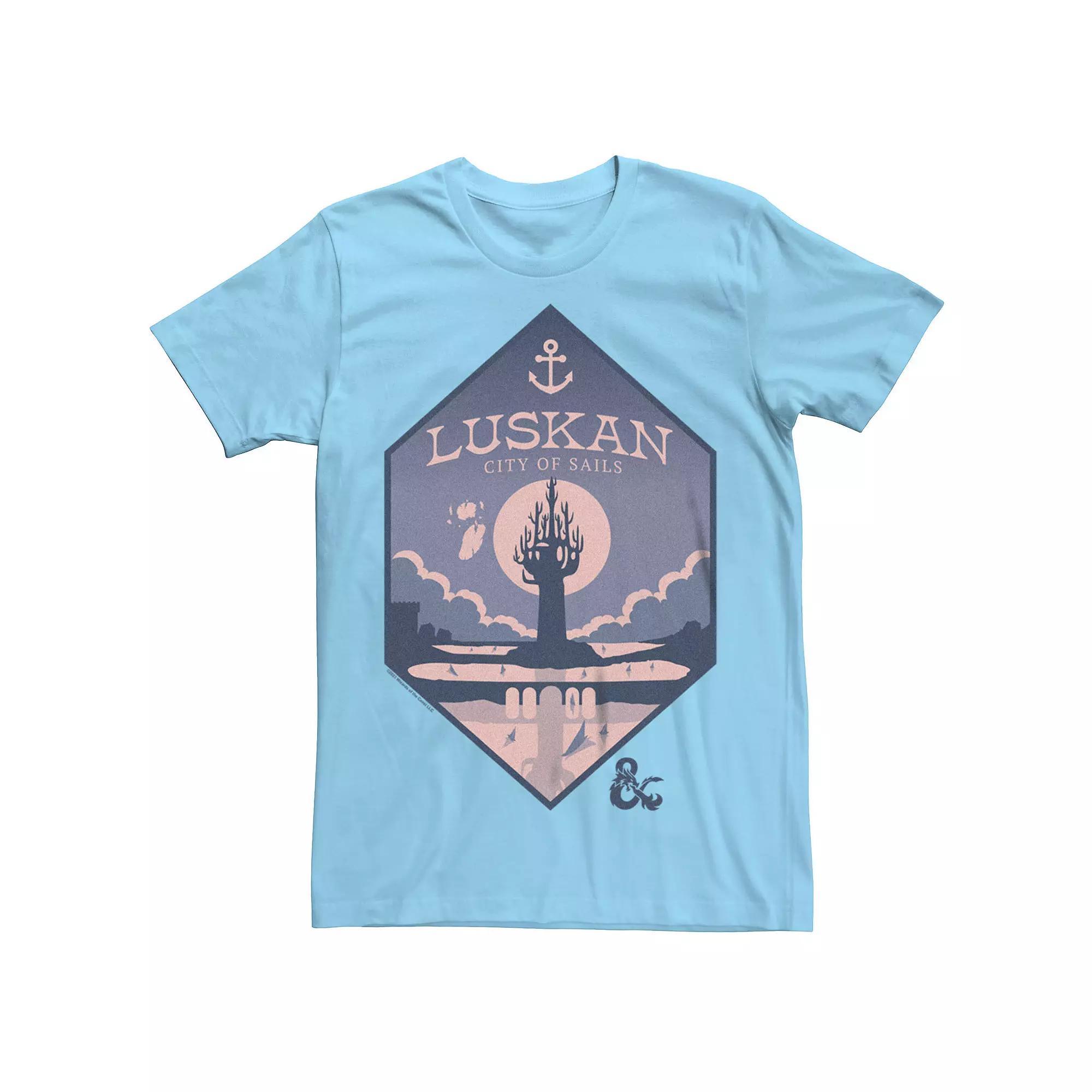 Men's Dungeons & Dragons Luskan City of Sails Graphic Tee, Size: Medium, Light Blue Product Image