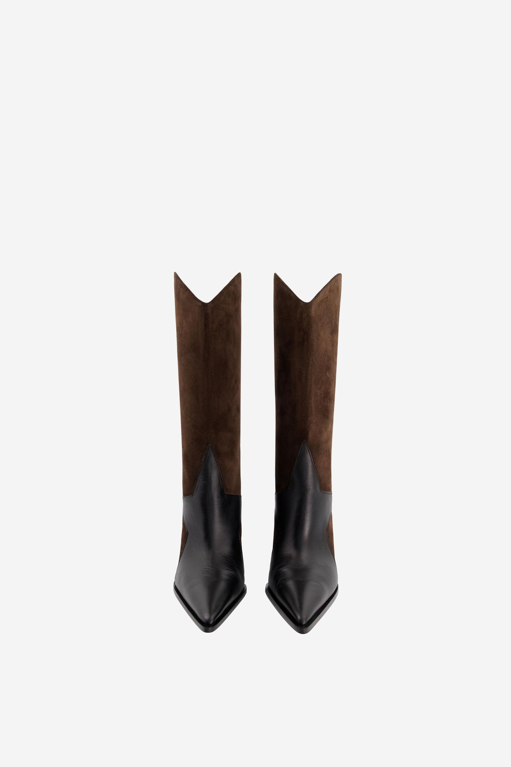 Suede Star Cut-Out Bridge Cowboy Boot Product Image