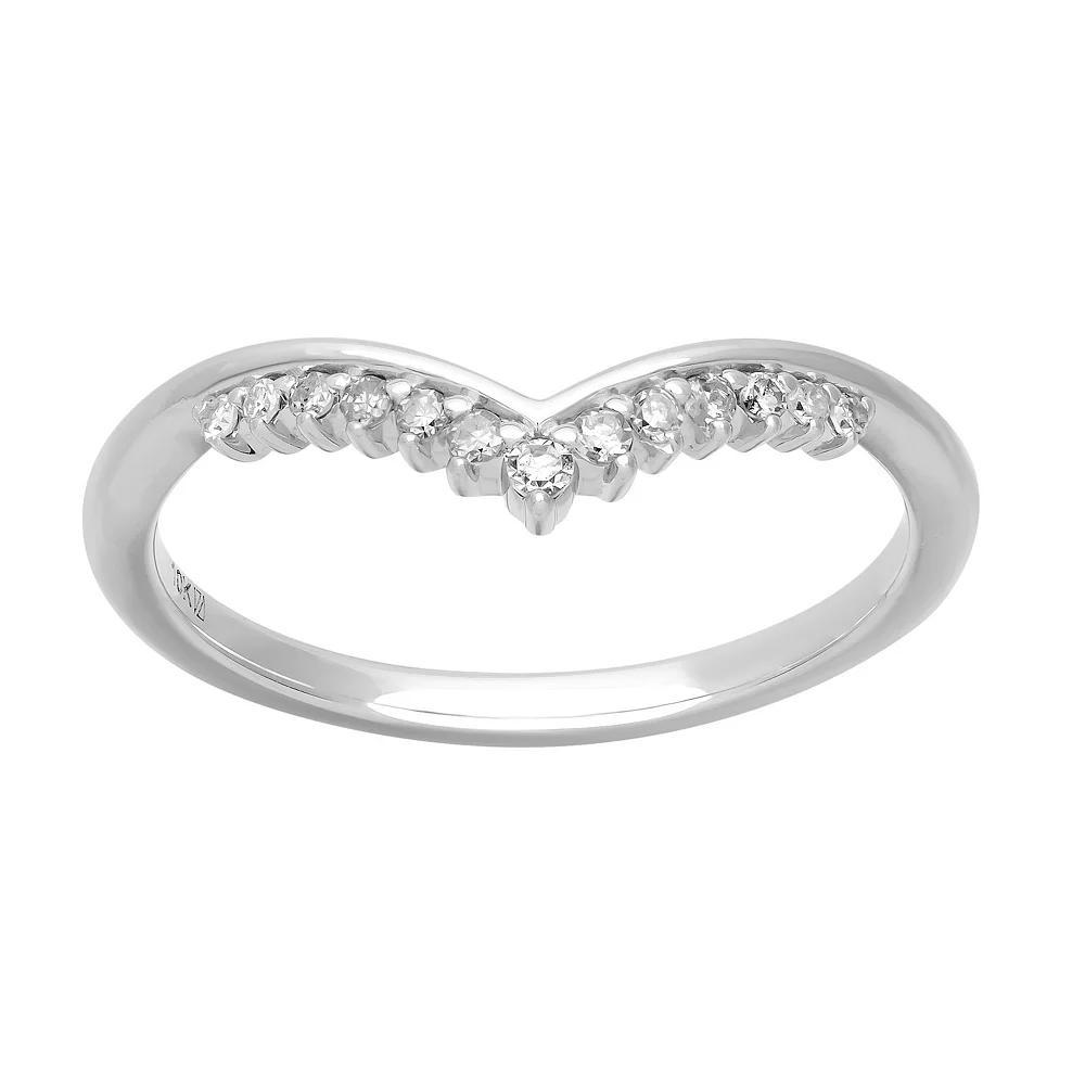 Love Always 10k White Gold Diamond Accent Chevron Anniversary Band, Womens Product Image