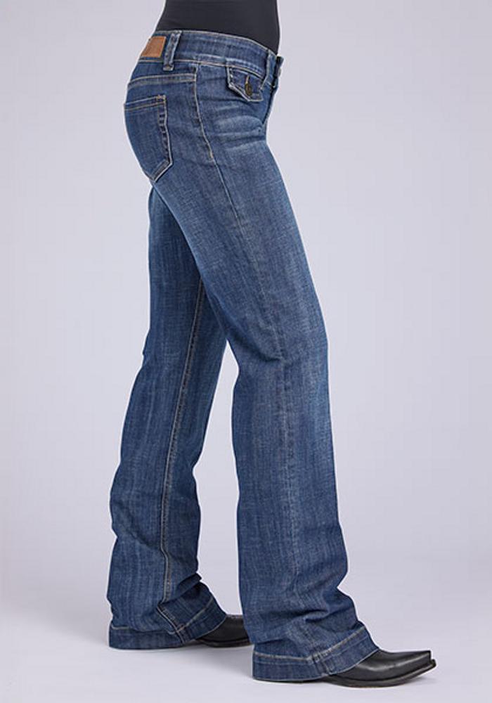 Tin Haul® Ladies' Rosie Medium Wash Faux Front Pockets Jeans Product Image