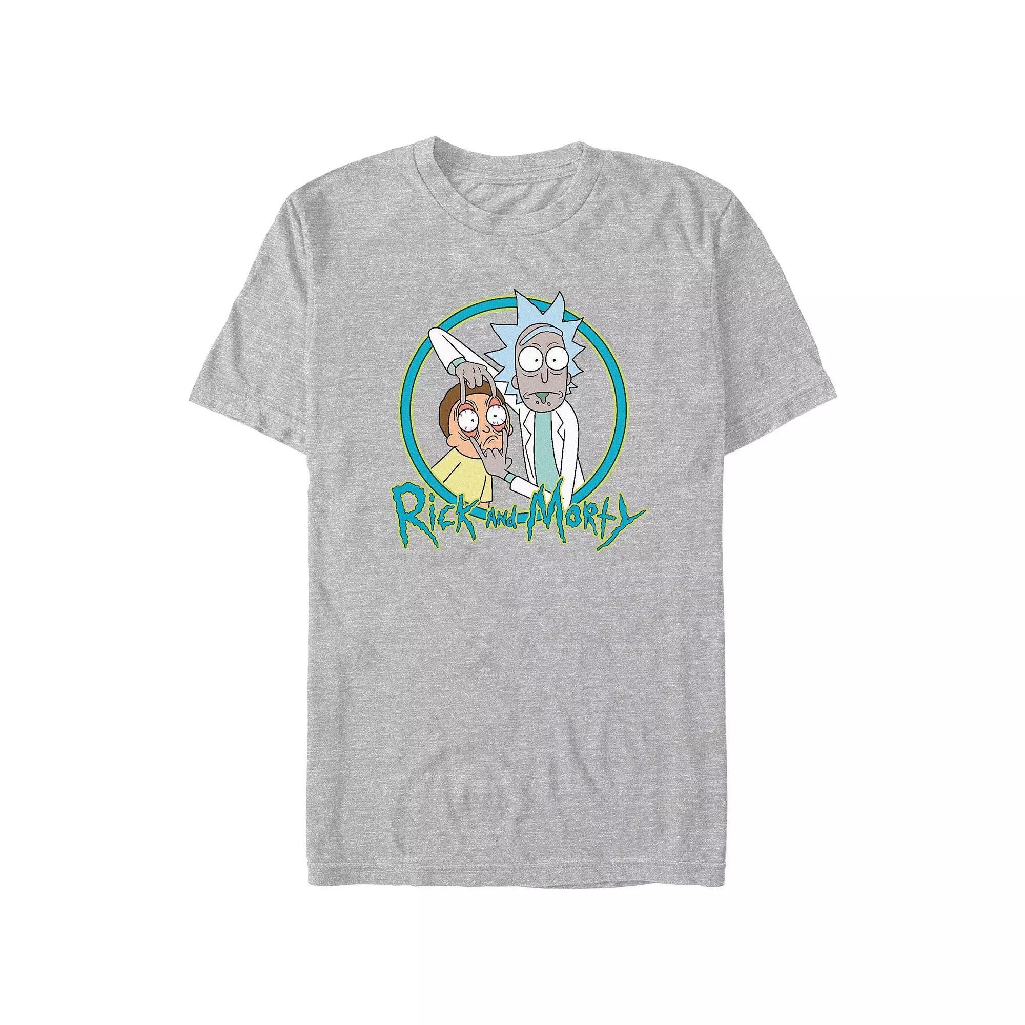 Men's Rick And Morty Crazy Stamp Graphic Tee, Size: XS, Athletic Grey Product Image