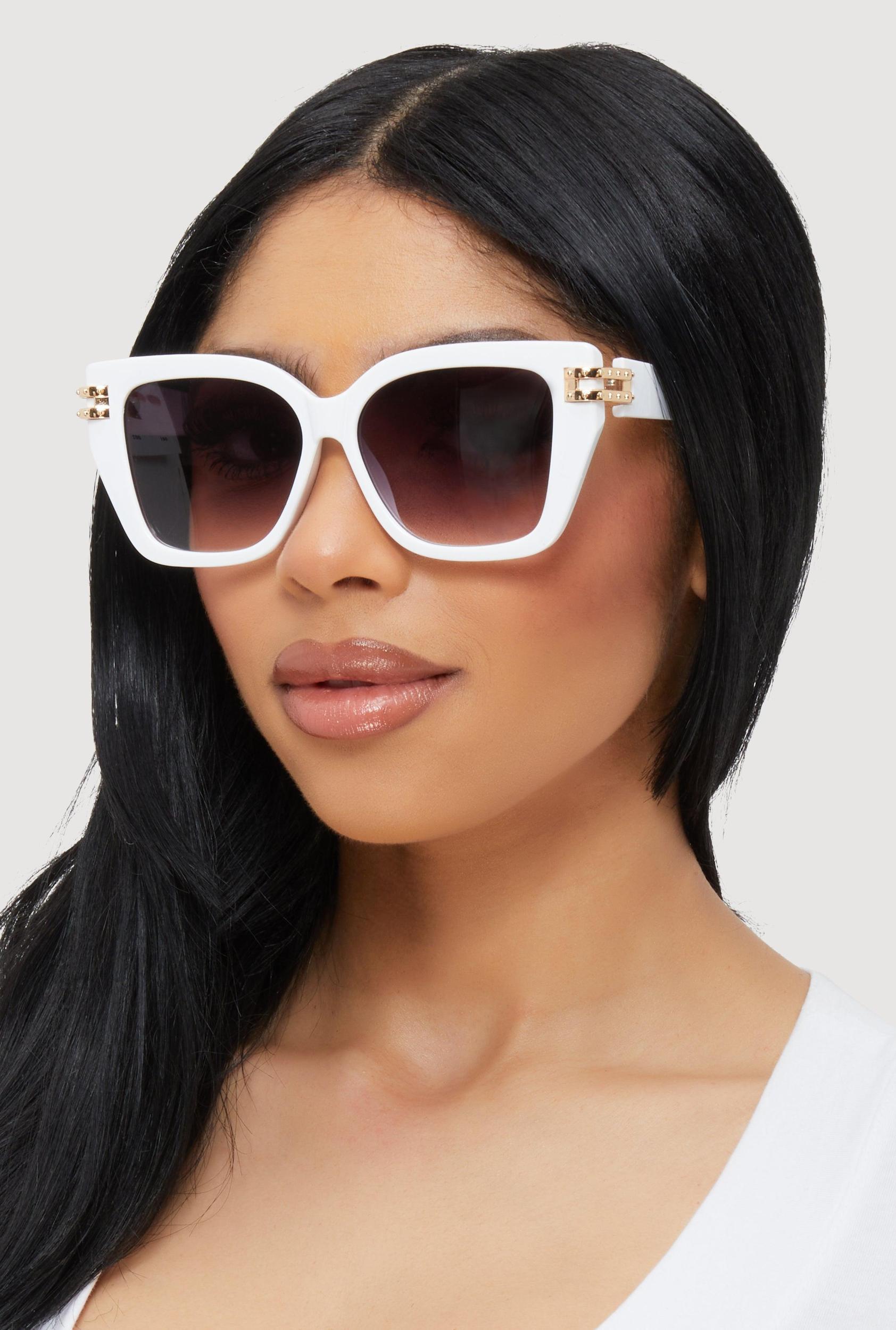 Cut Out Detail Ombre Square Sunglasses Female Product Image
