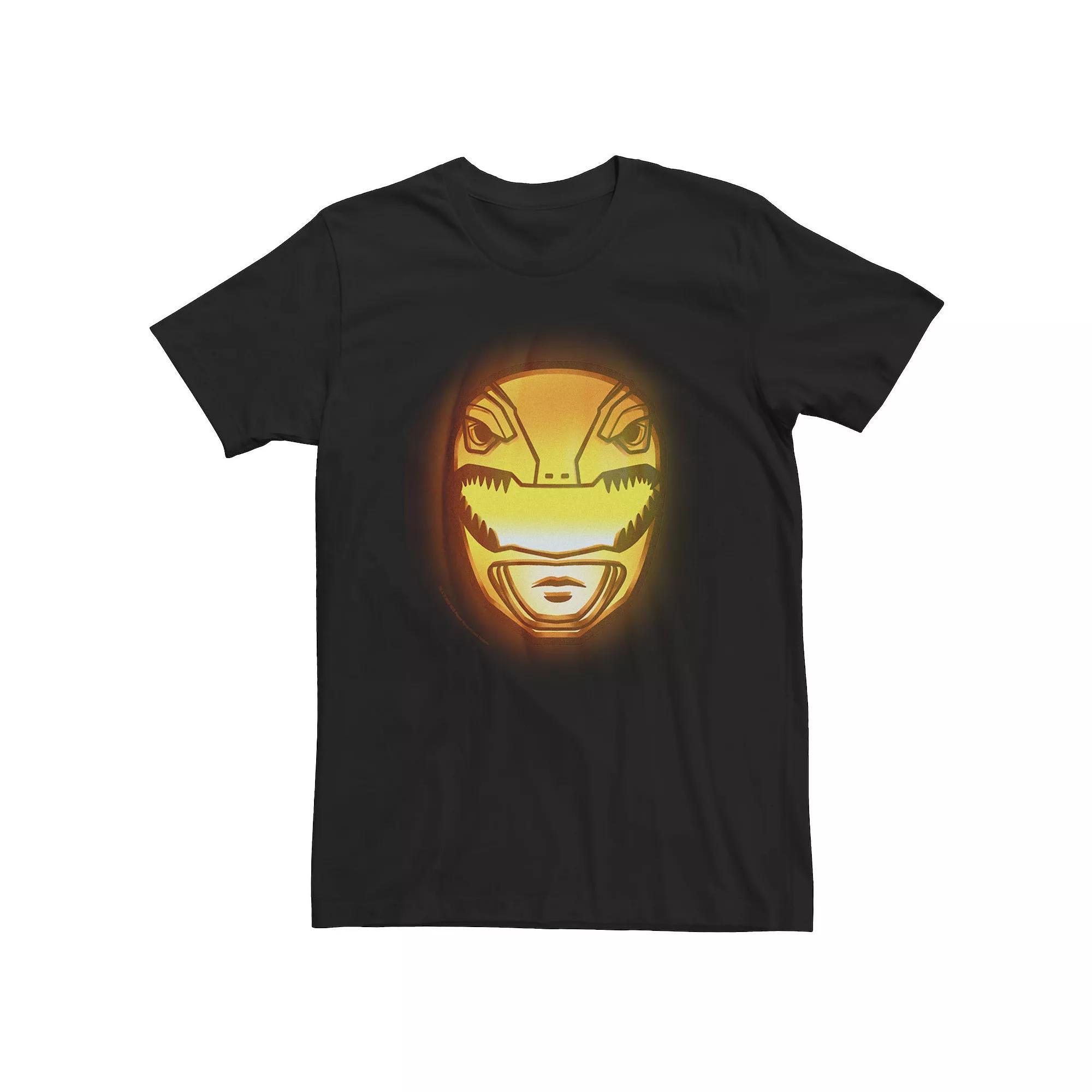 Men's Power Rangers Lit Halloween Pumpkin Tee, Size: Medium, Black Product Image