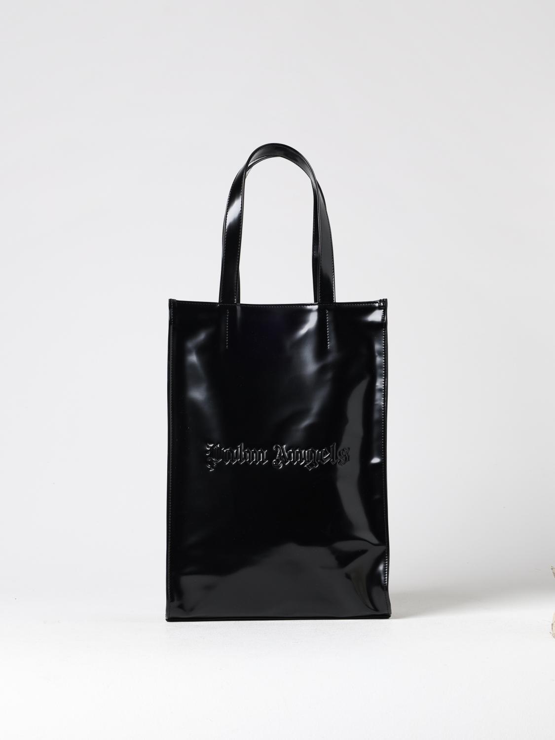 PALM ANGELS Logo Debossed Open Top Tote Bag In Black Product Image