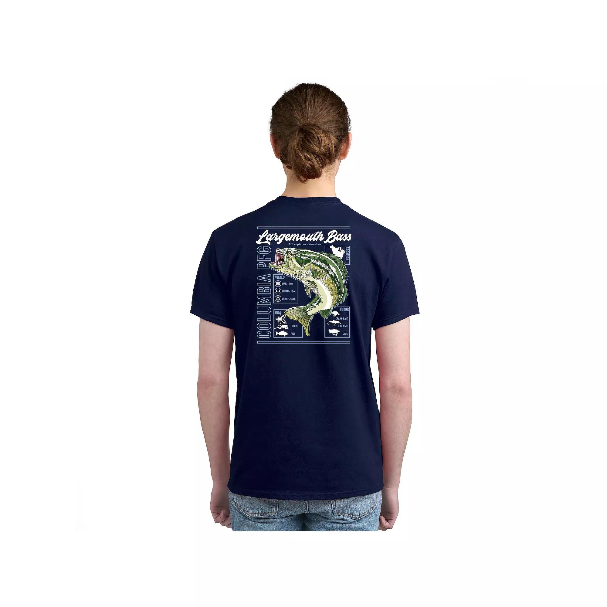 Mens Columbia PFG Short Sleeve Graphic Tee Blue Bass Product Image