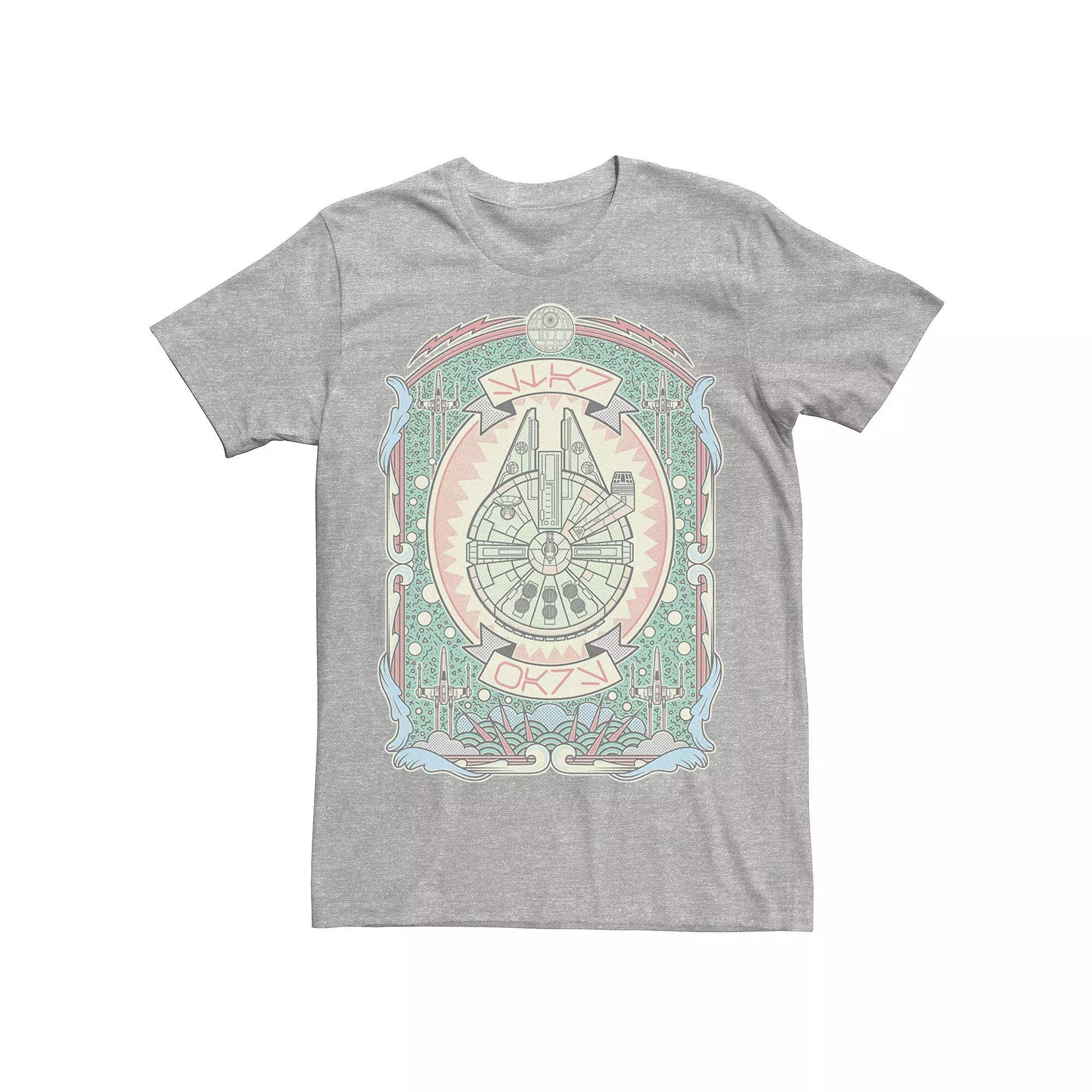 Men's Star Wars Geometric Falcon Poster Tee, Size: 3XL, Athletic Grey Product Image