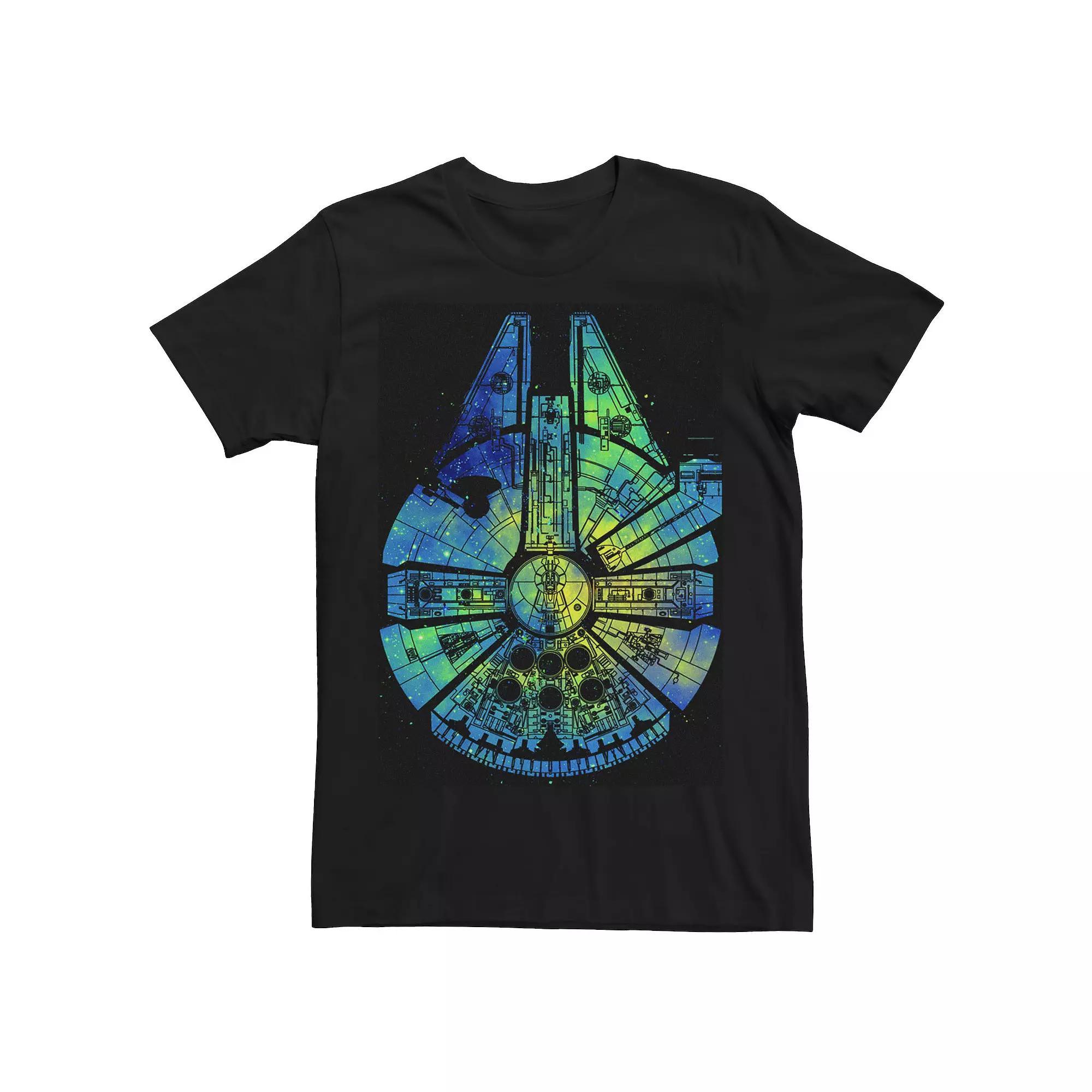 Men's Star Wars Galaxy Millennium Falcon Graphic Tee, Size: Large, Black Product Image