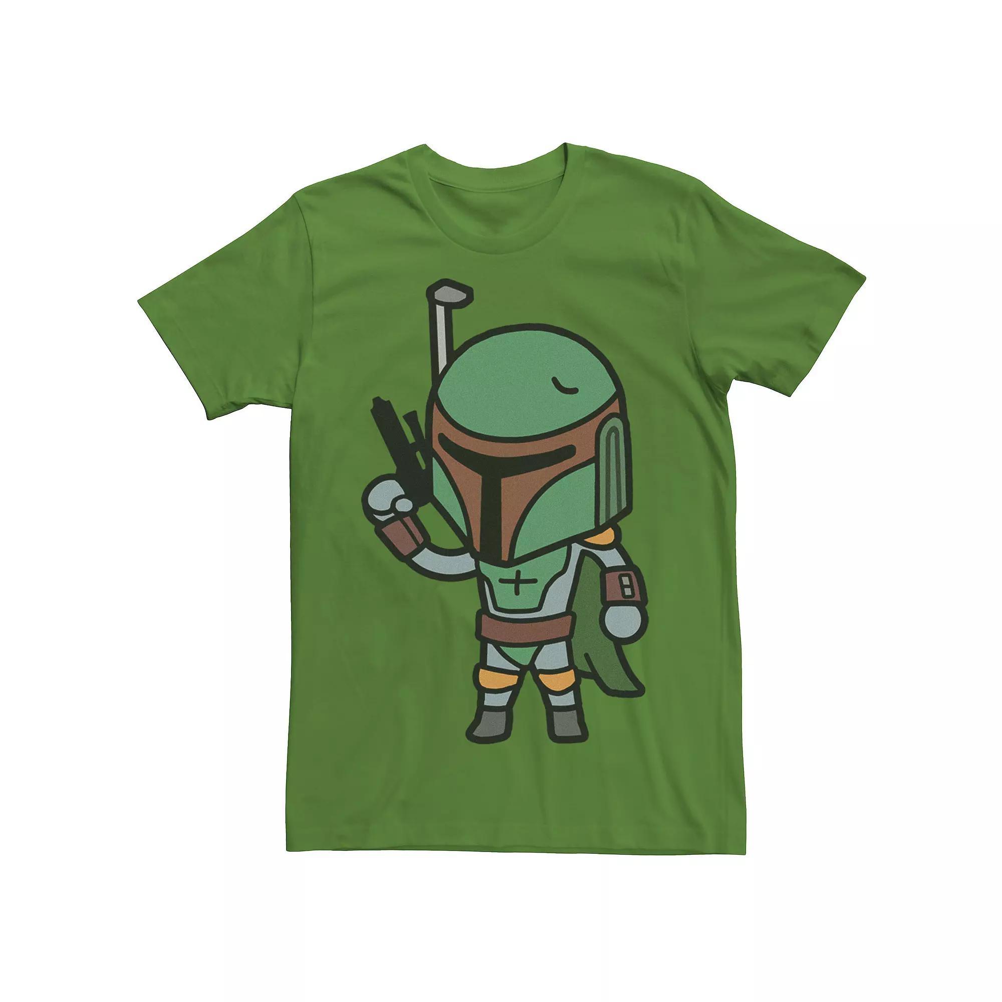 Men's Star Wars Boba Fett Cute Cartoon Style Tee, Size: Medium, Kelly Product Image