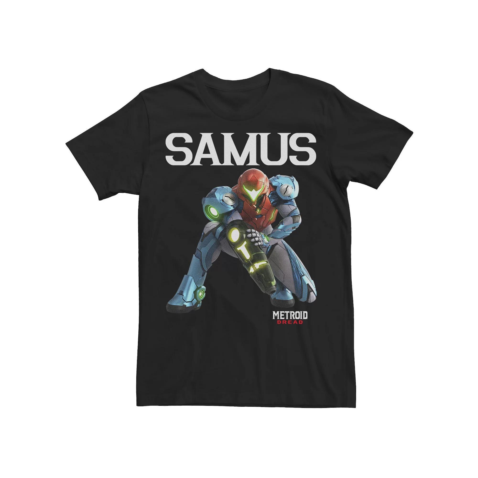Men's Metroid Dread Samus Crouching Portrait Tee, Boy's, Size: Medium, Black Product Image