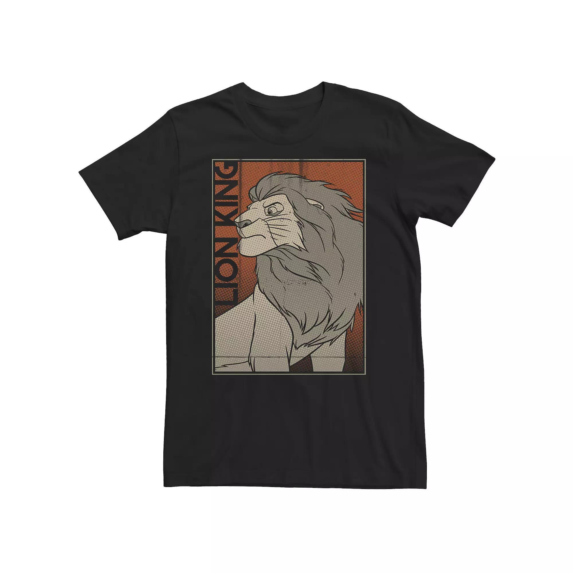 Big & Tall Disney The Lion King Simba Comic Style Portrait Tee, Men's, Size: Large Tall, Black Product Image