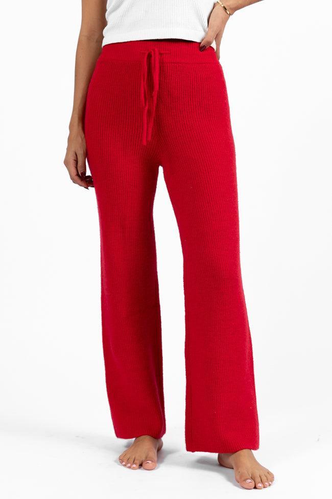 Cloud Chaser Red Sweater Knit Pants FINAL SALE Product Image