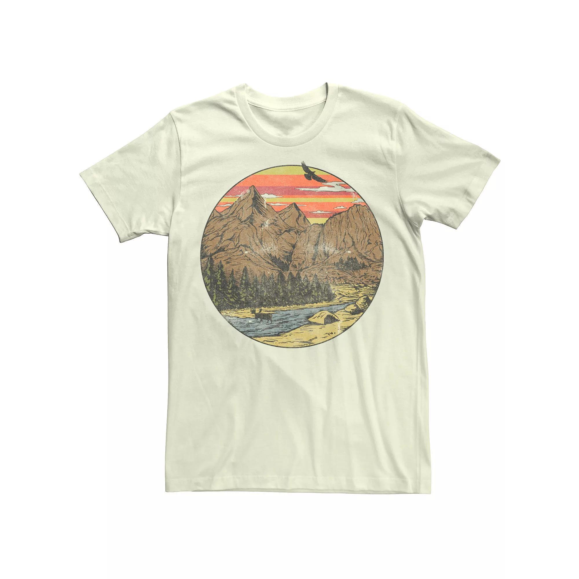 Men's Fifth Sun Mountain Falls Distressed Tee, Size: 3XL, Natural Product Image