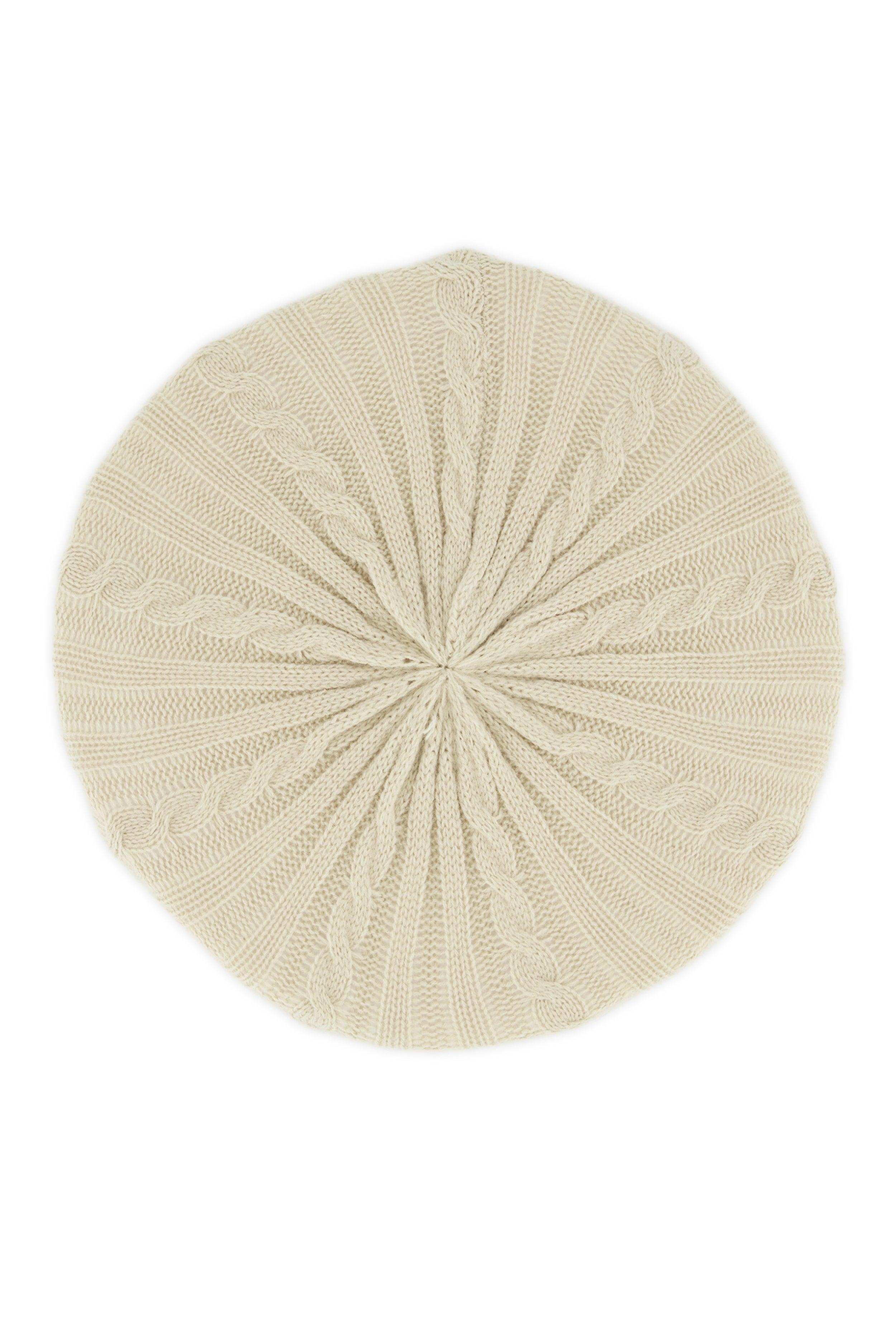 Womens Solid Cable Knit Beret Product Image