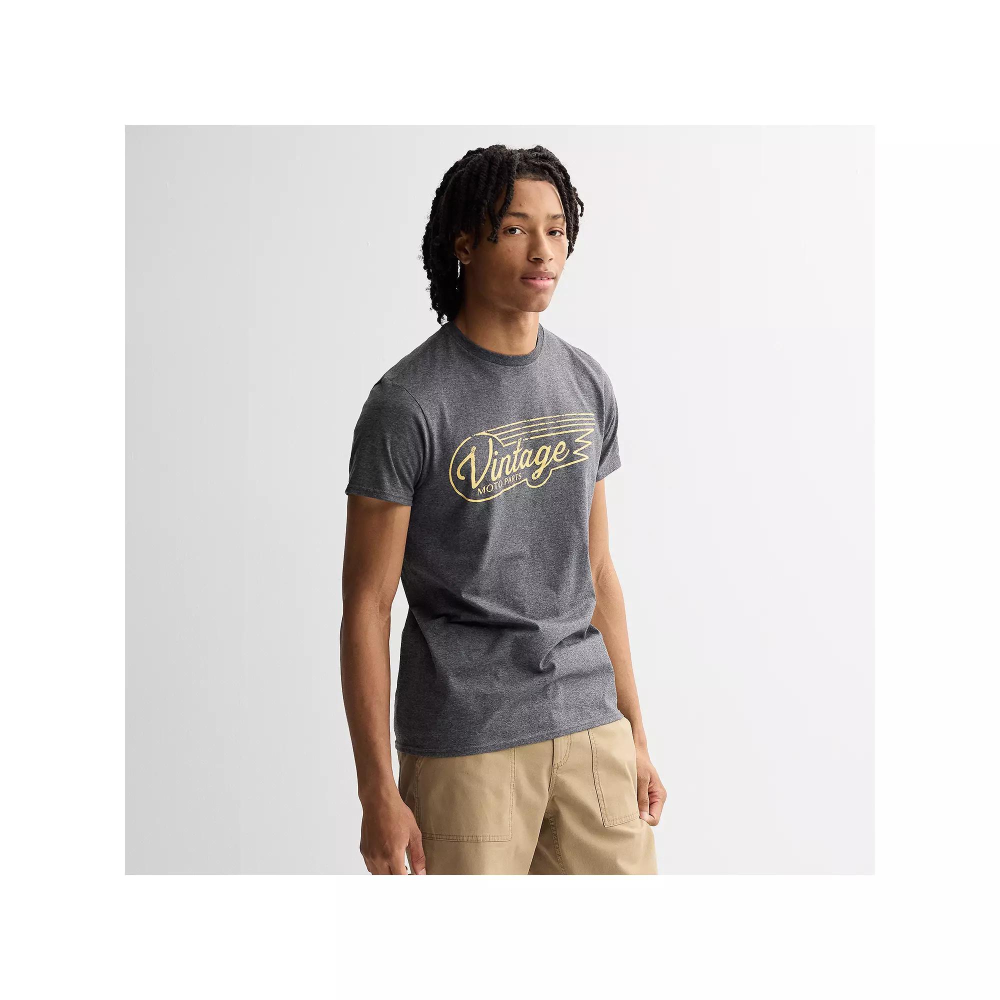 Men's Vintage Moto Parts Graphic Tee, Size: XXL, Grey Heather Product Image