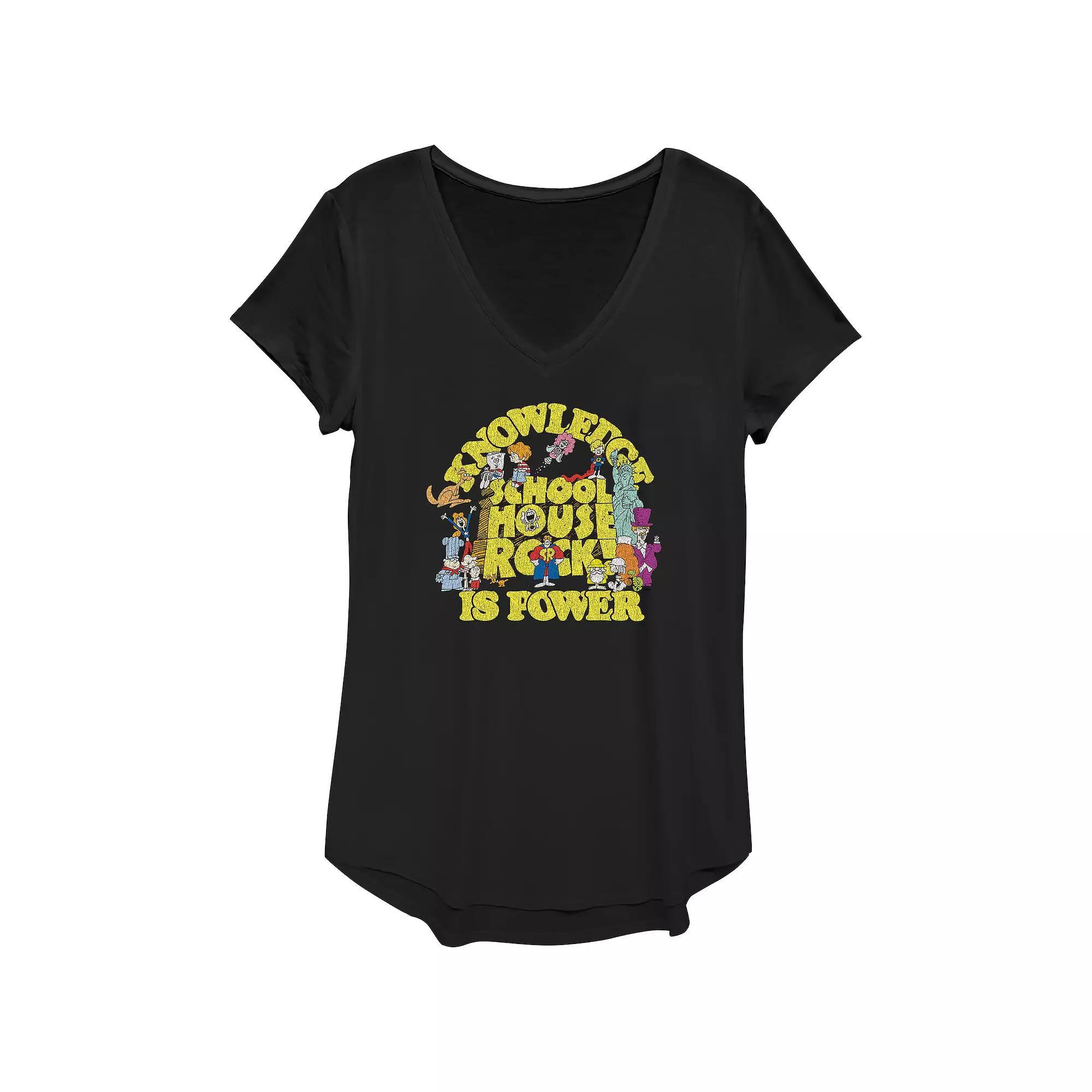 Disney's Schoolhouse Rock! Knowledge Is Power Women's Graphic Tee, Size: XS, Black Product Image