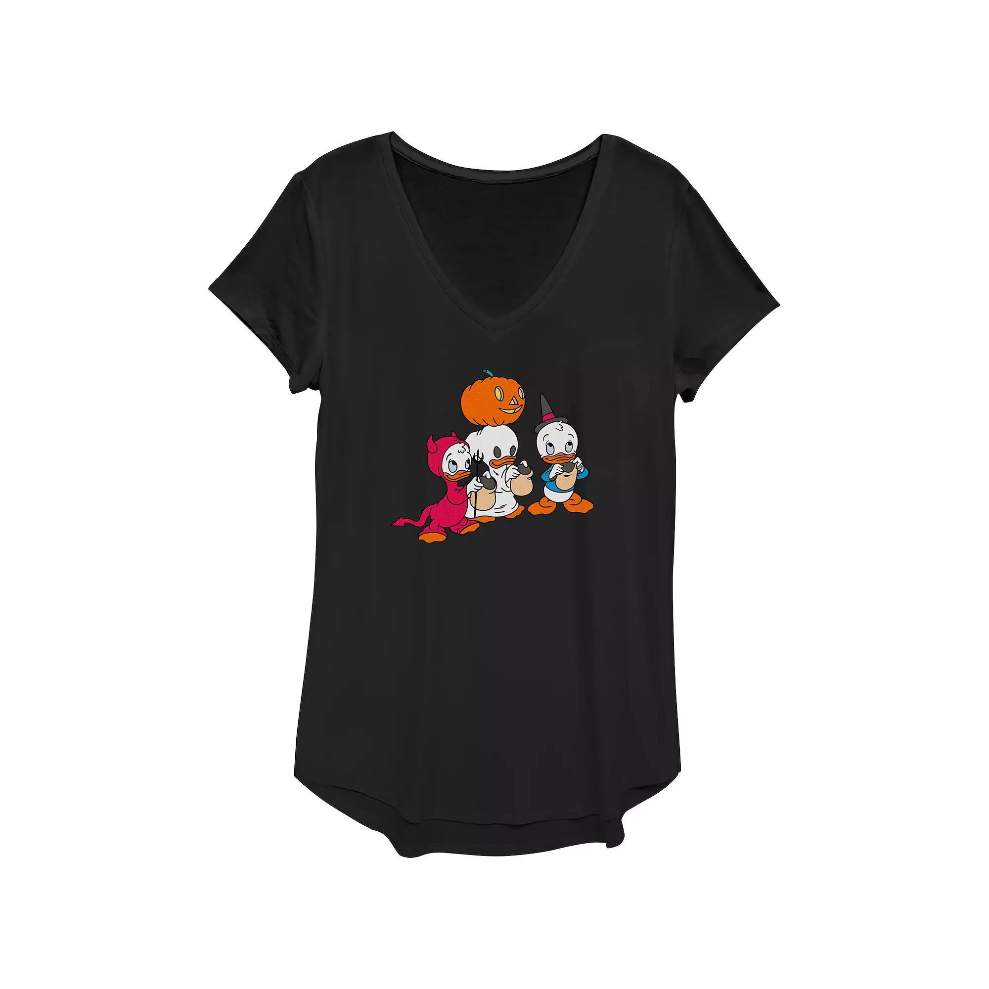 Disney's Huey Dewey Louie Trick Or Treating Women's Graphic Tee, Size: XS, Black Product Image