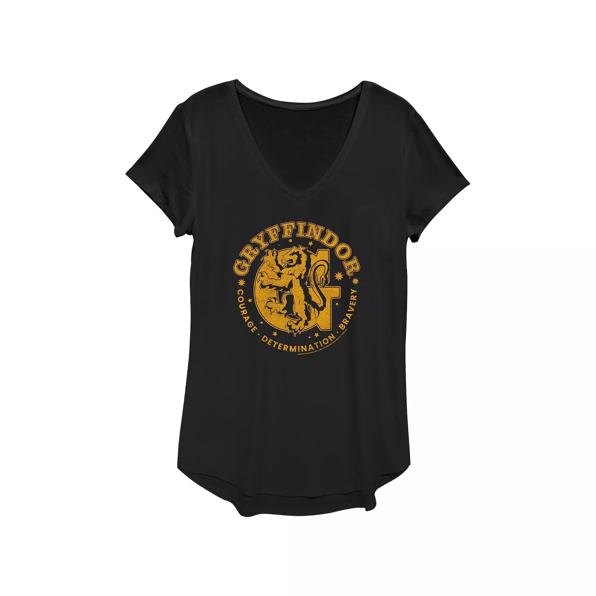 Women's Harry Potter Deathly Hallows 2 Griffindor Logo Graphic Tee, Girl's, Size: XS, Black Product Image