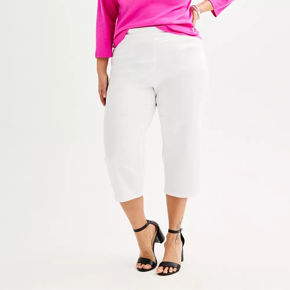 Plus Size Croft & Barrow® Effortless Stretch Capri Pants, Women's, Size: 26 W, White Product Image