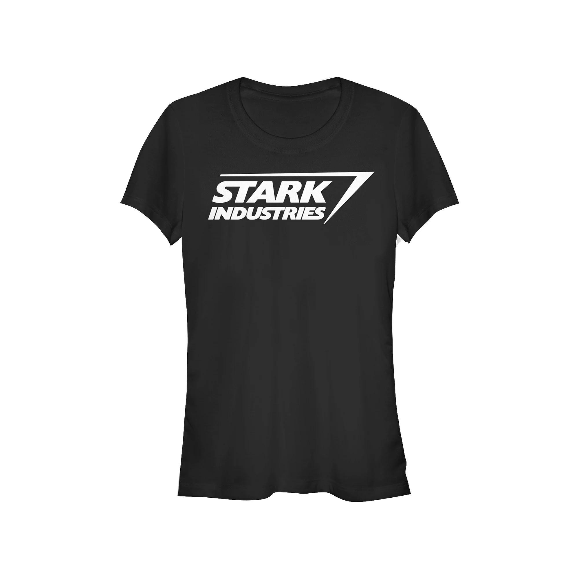 Juniors' Marvel Iron Man Stark Industries Logo Fitted Graphic Tee, Girl's, Size: Large, Black Product Image