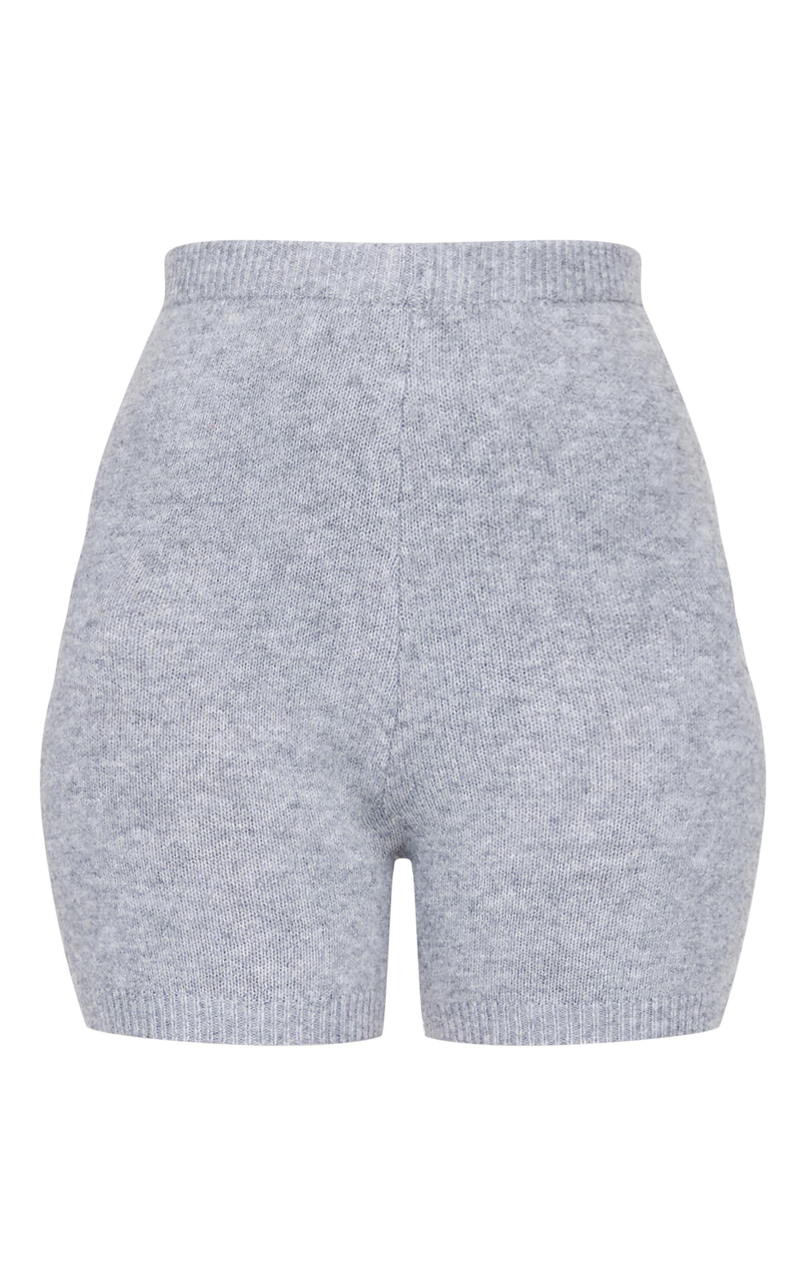 Tall Ash Grey Soft Knit Biker Shorts Product Image