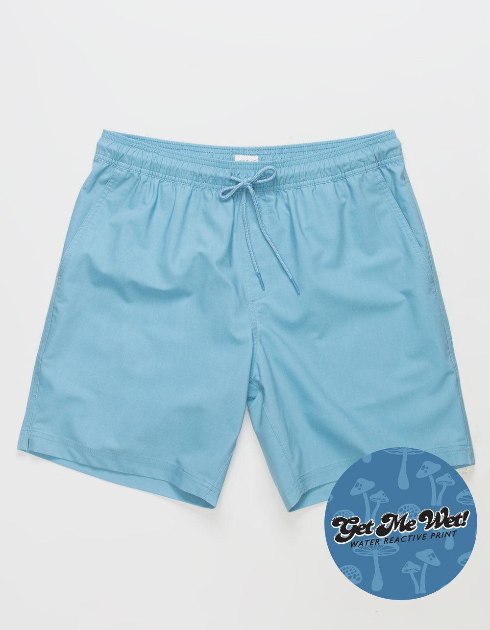 BLUE CROWN Mushroom Color Changing Mens 7" Swim Shorts - LIGHT BLUE Product Image