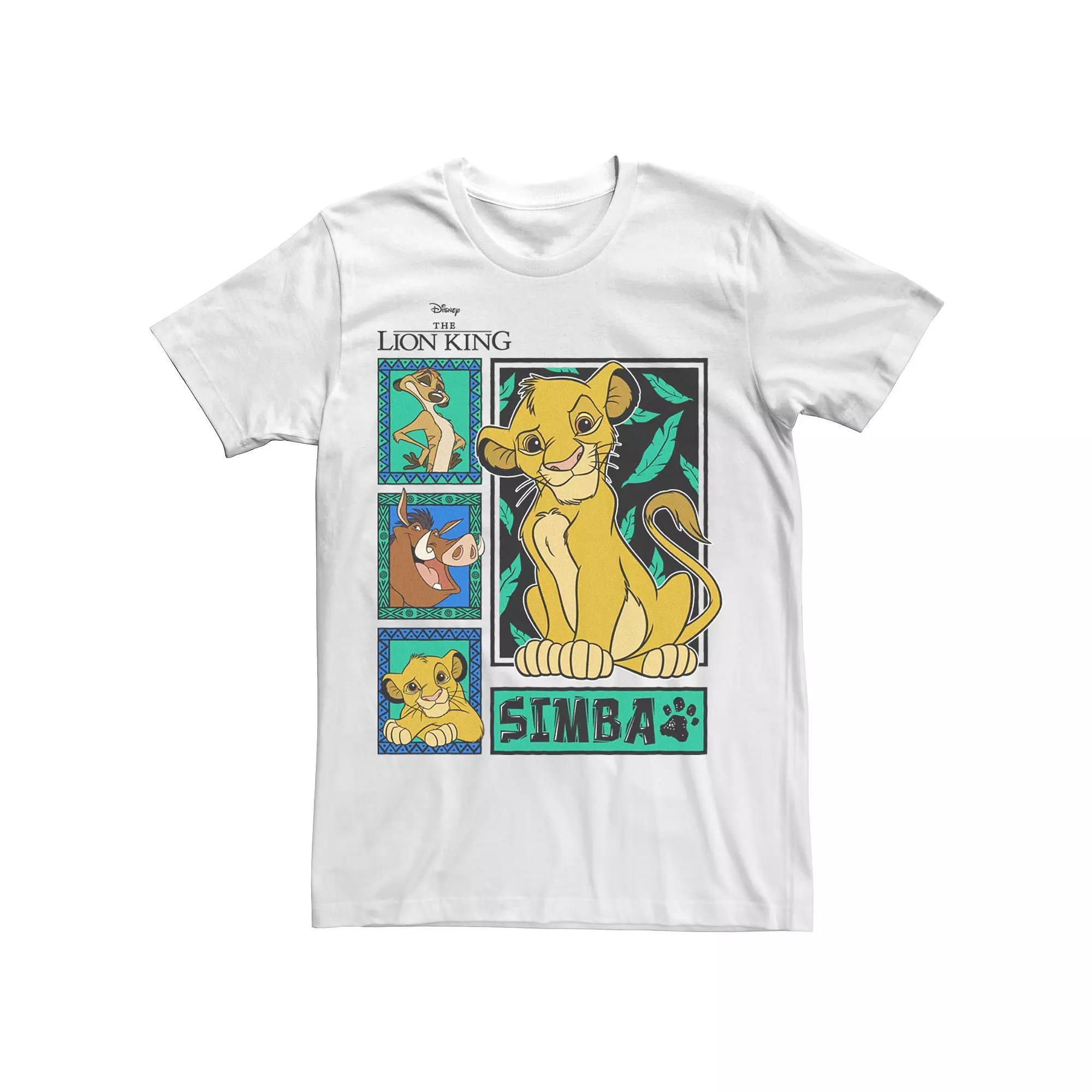 Disney's The Lion King Simba Jungle Panels Men's Tee, Size: Large, White Product Image