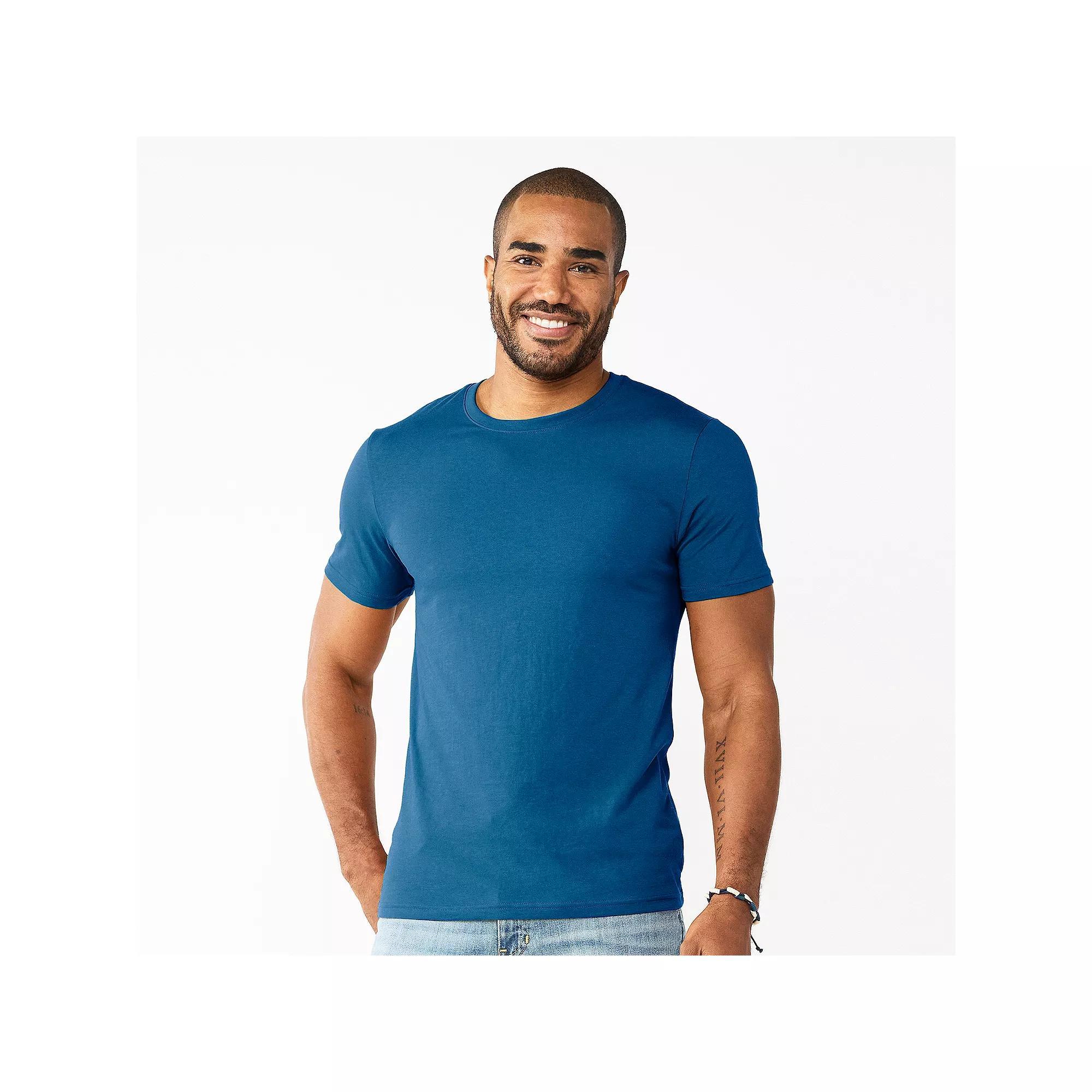 Men's Sonoma Goods For Life® Supersoft Crewneck Tee, Size: Medium, Deep Blue Product Image