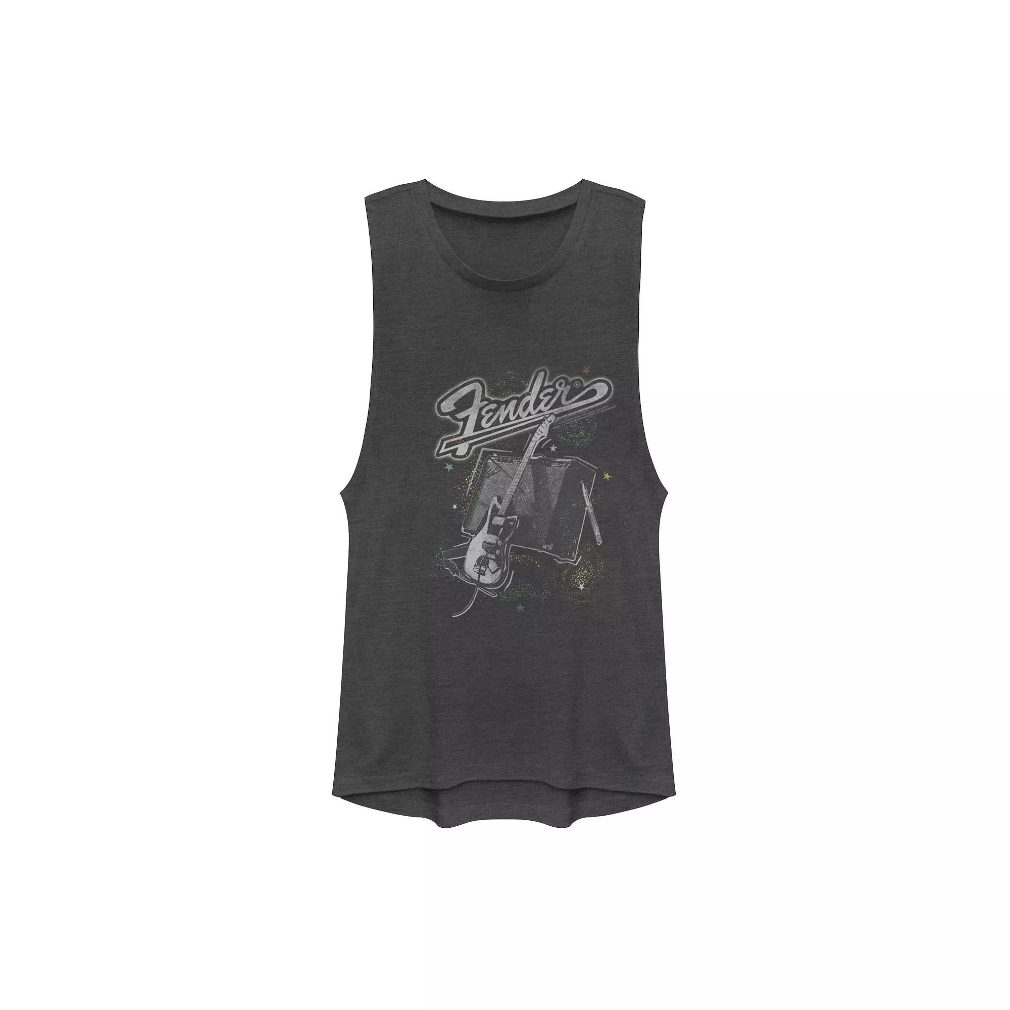 Juniors I Like My Own Space Sketch Muscle Tank Top, Girls Grey Product Image
