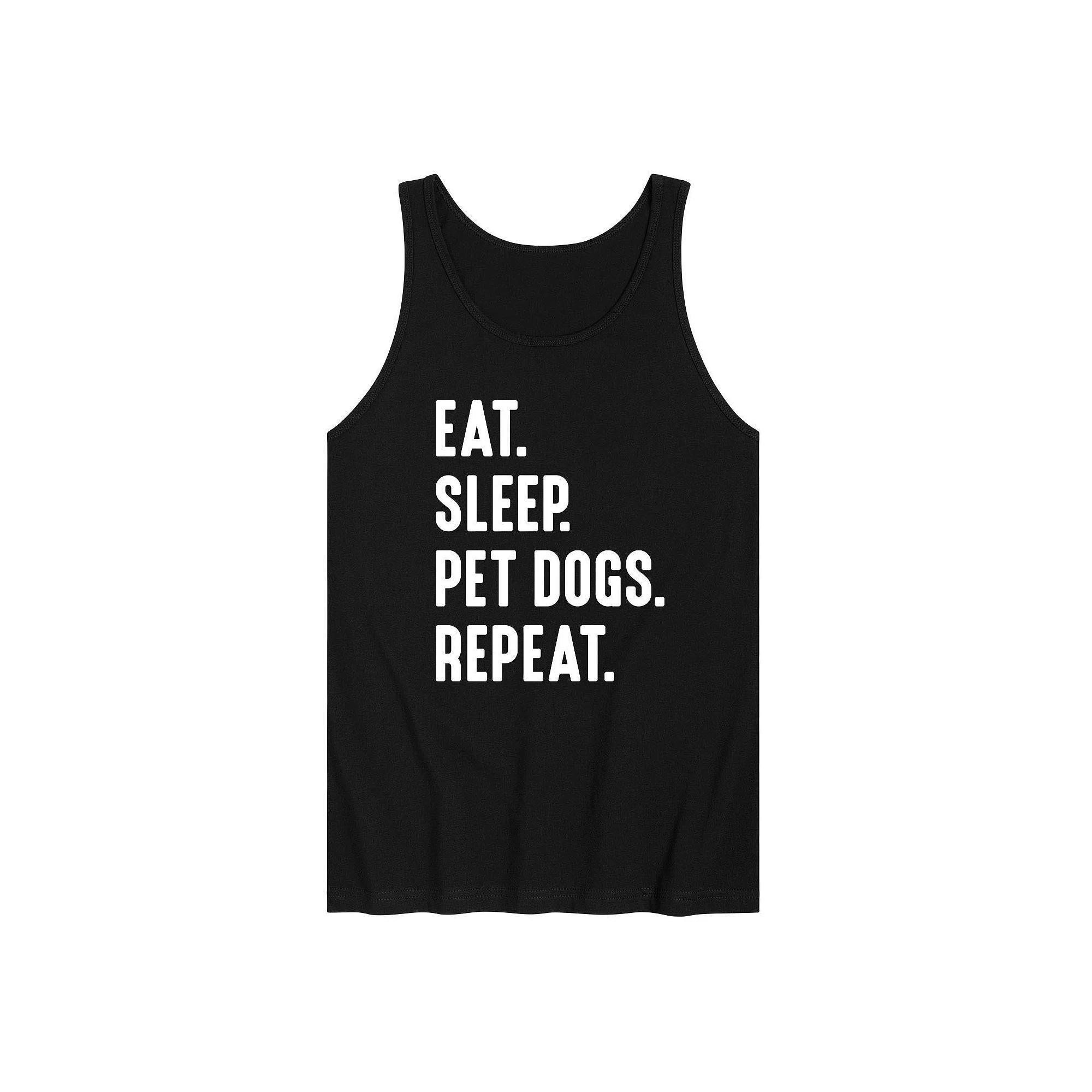 Mens Eat Sleep Pet Dogs Repeat Tank Top Product Image
