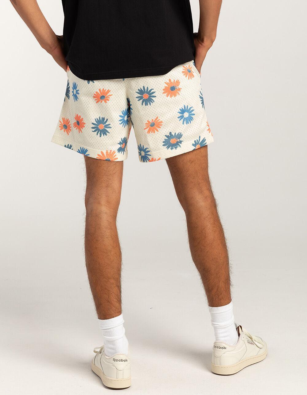 RSQ Mens 6" Mesh Shorts - Cream Combo Product Image