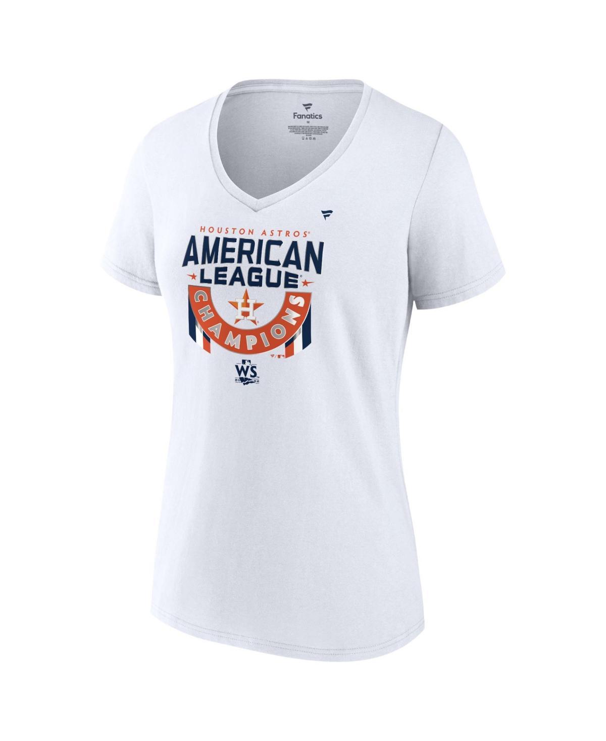 Womens Fanatics White Houston Astros 2022 American League Champions Locker Room Short Sleeve V-Neck T-shirt Product Image