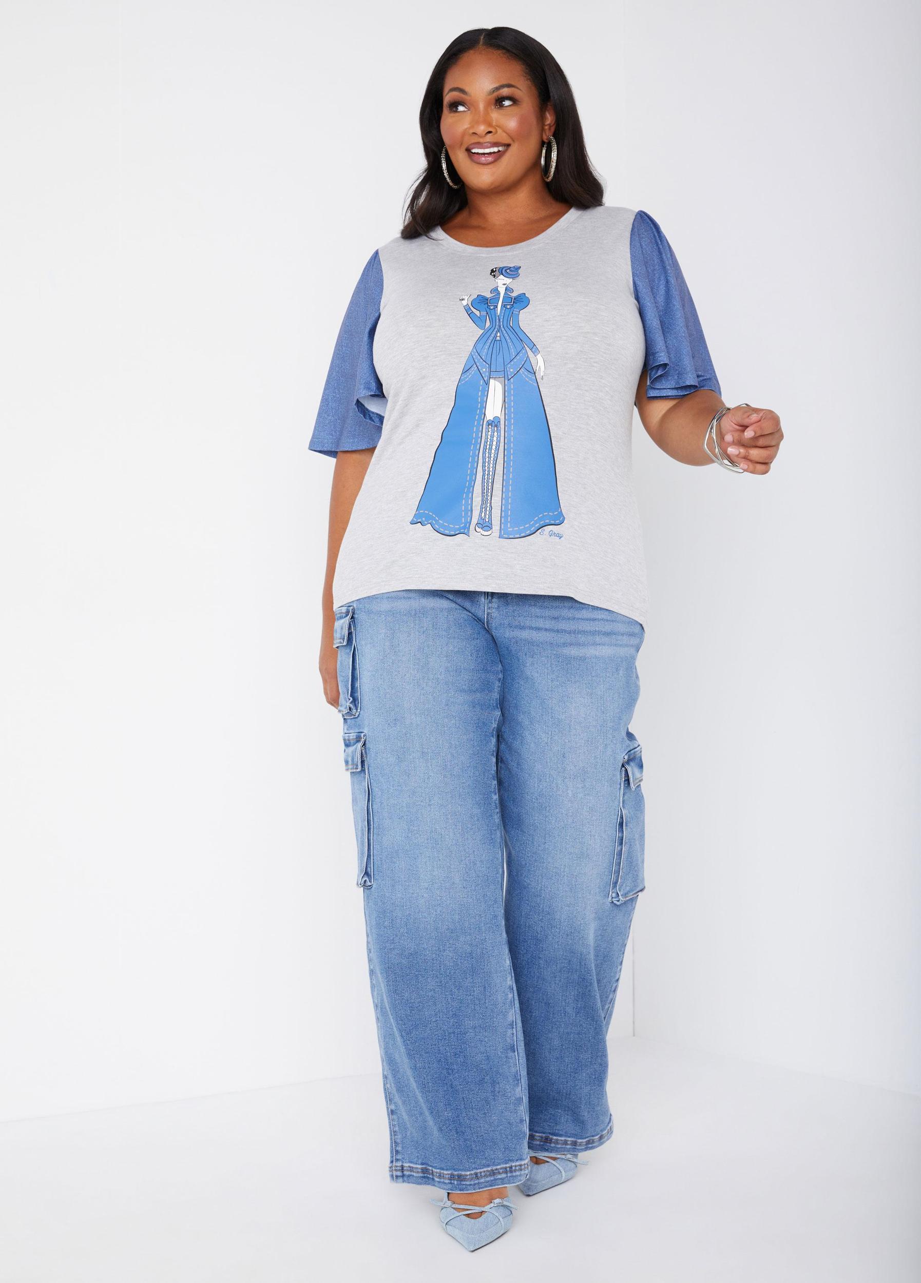 Sheila Gray Embellished Graphic Tee Product Image
