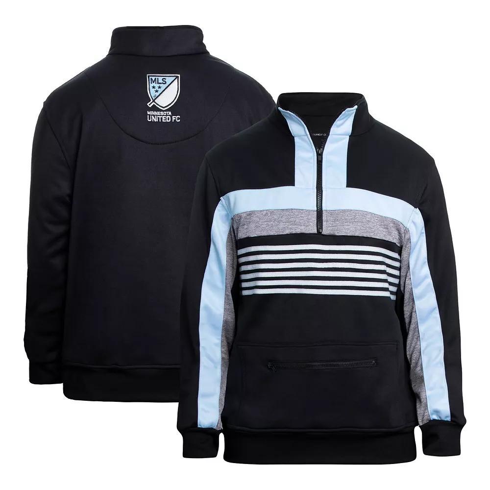 Men's Grungy Gentleman Black Minnesota United FC Tracksuit Tri-Blend Quarter-Zip Sweatshirt, Size: Large, Mfc Black Product Image