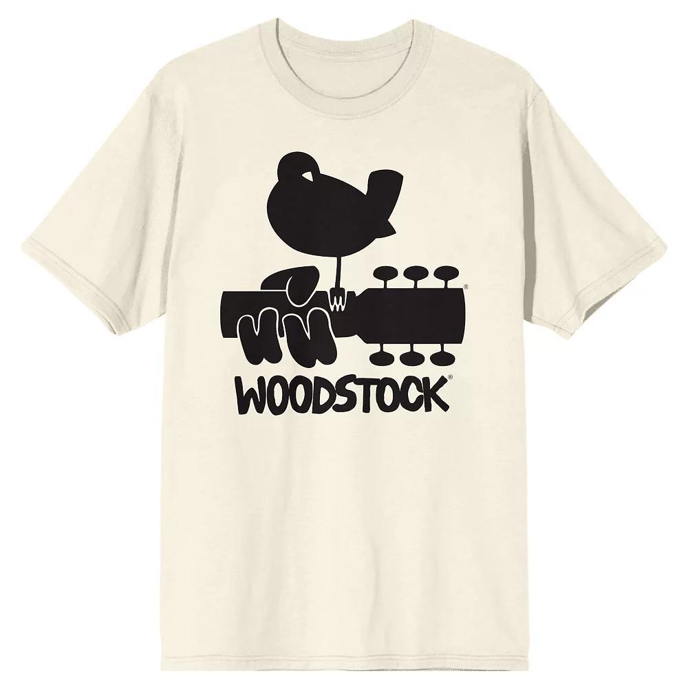 Men's Woodstock Bird On Guitar Graphic Tee, Size: Small 36, Beige Product Image