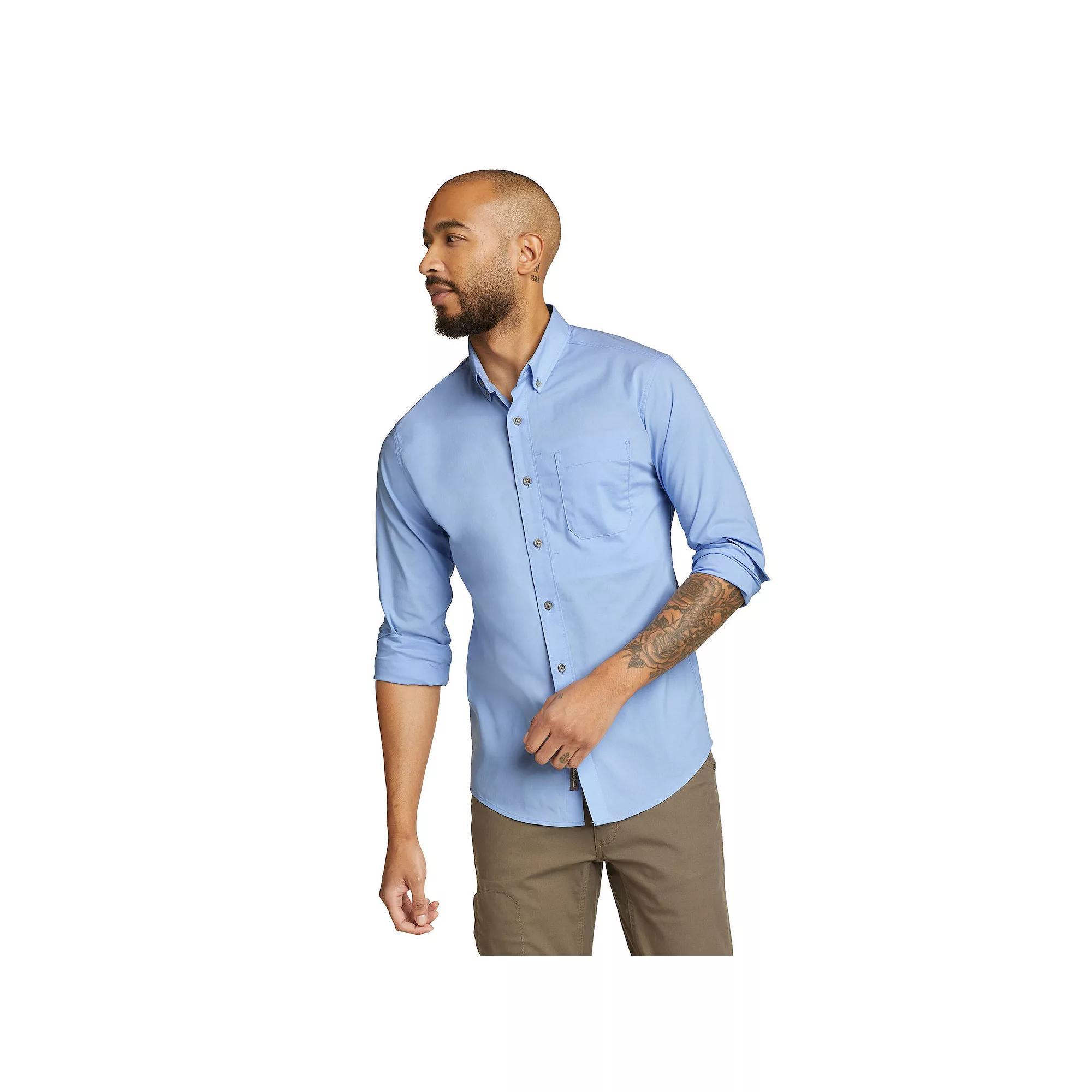 Big & Tall Eddie Bauer Long Sleeve Voyager Flex Shirt, Men's, Size: Large Tall, French Blue Product Image