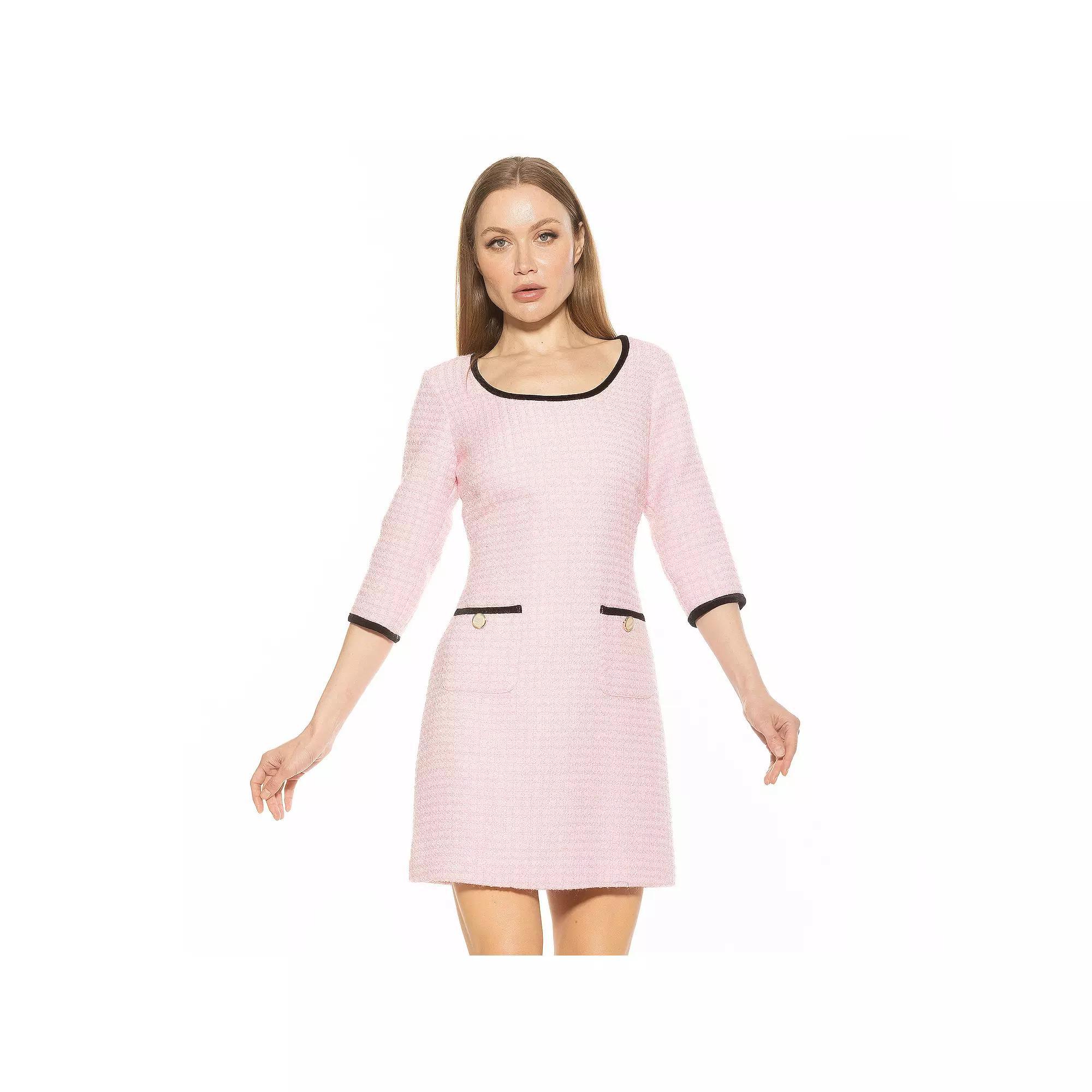 Women's ALEXIA ADMOR Orla Scoop Neck Shift Dress, Size: 4, Green Plaid Product Image