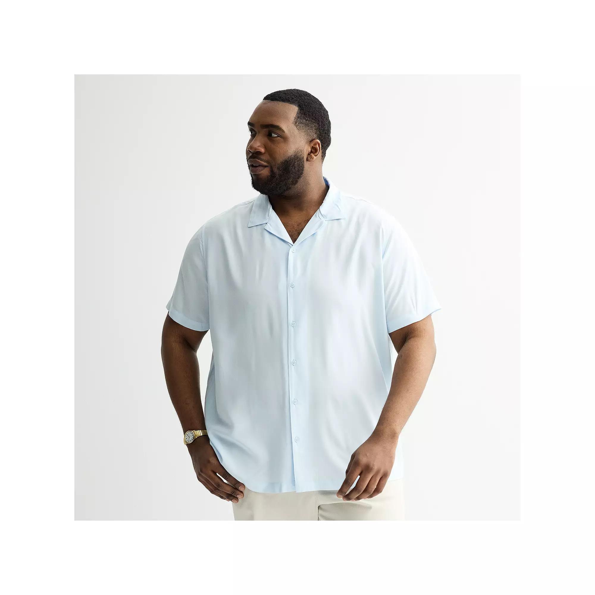 Big & Tall Apt. 9® Short Sleeve Rayon Camp Collar Shirt, Men's, Size: 4XB, Light Blue Product Image
