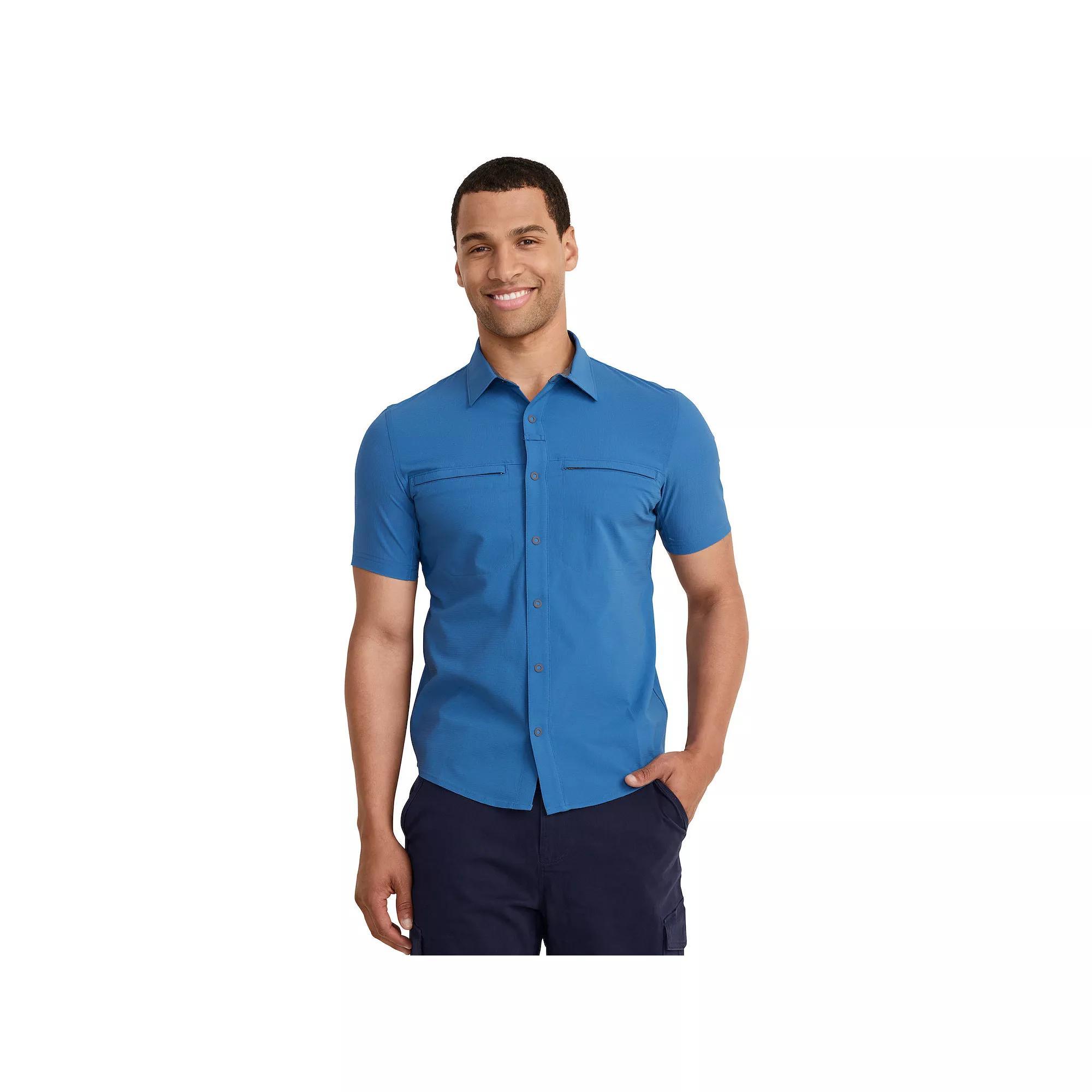 Men's Jockey Outdoors™ by Luke Bryan Short Sleeve Snap Woven Shirt, Size: Small, True Blue Product Image