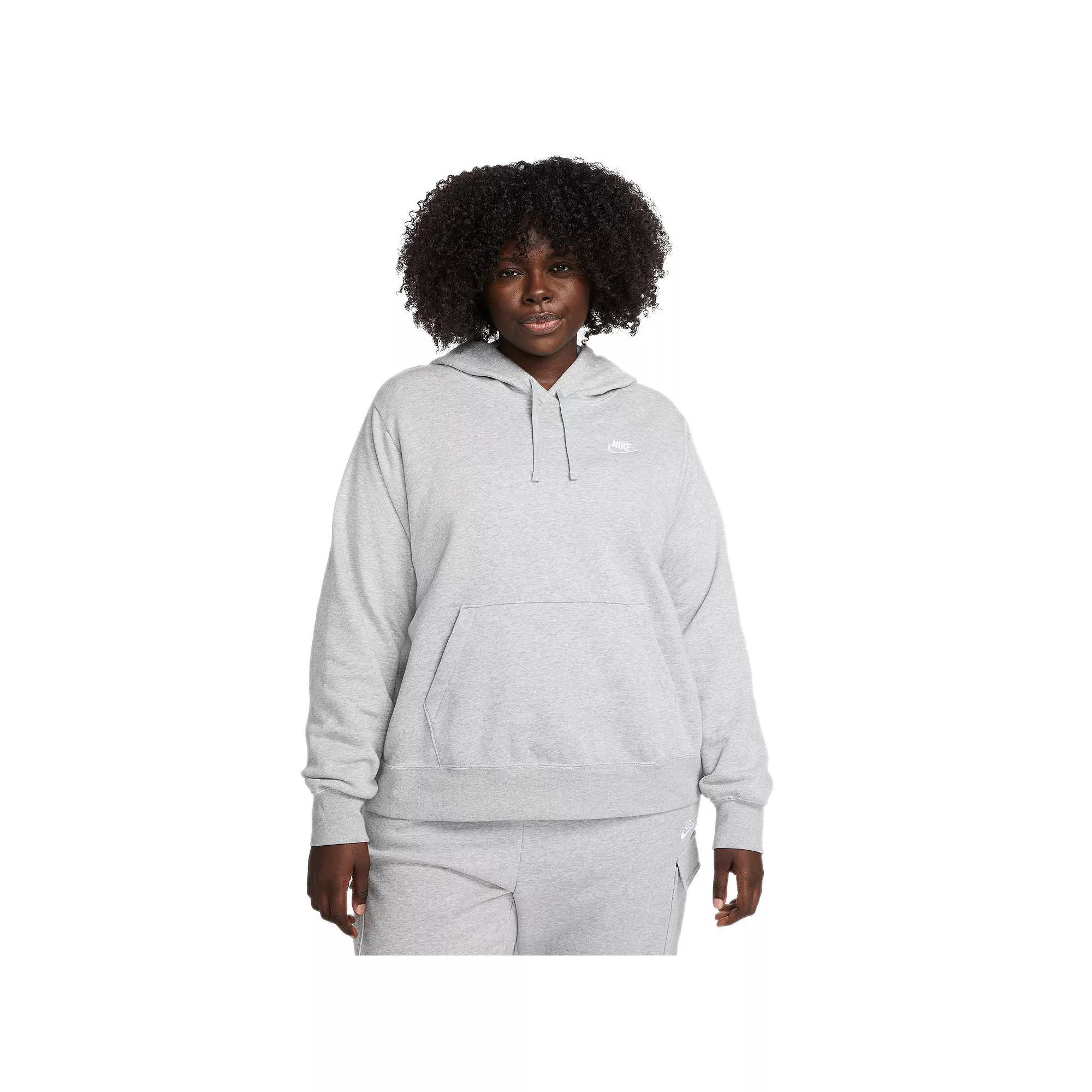 Plus Size Nike Sportswear Club Fleece Hoodie, Women's, Size: 2XL, Gray Grey Product Image