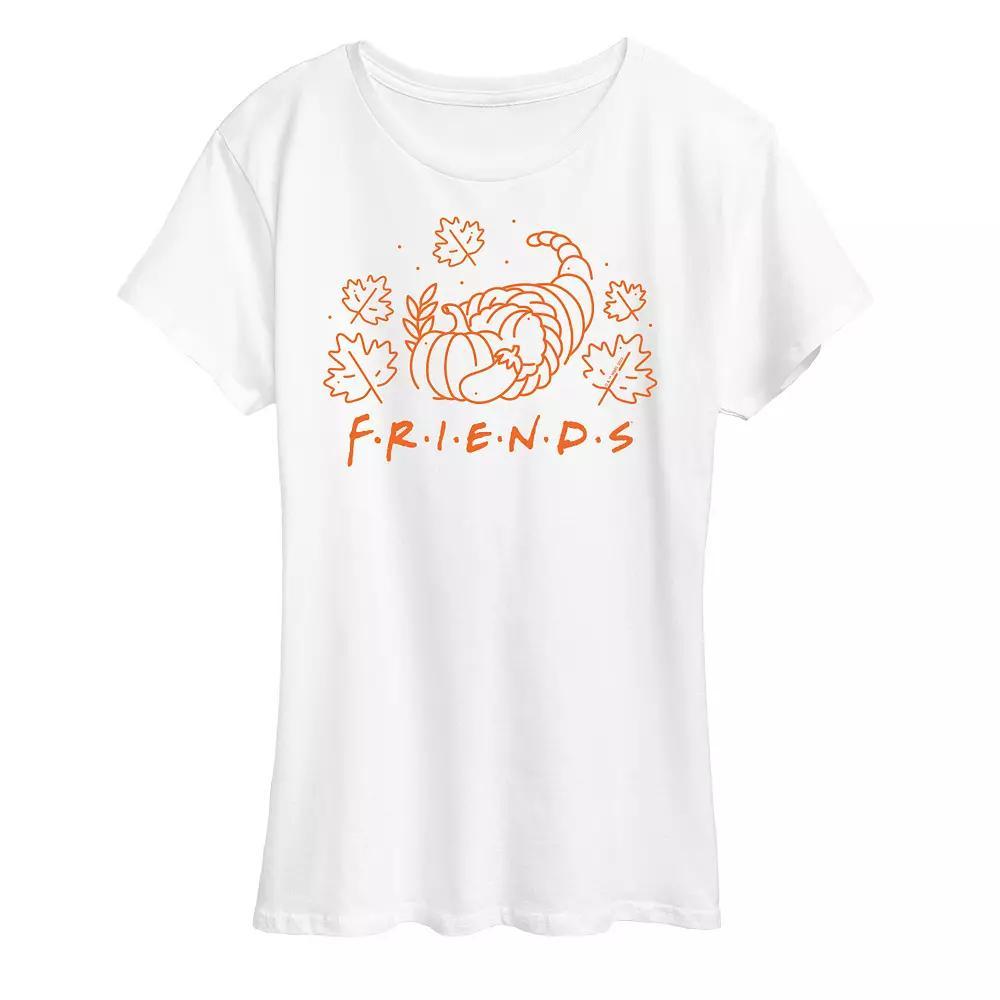 Womens Friends Logo With Cornucopia Graphic Tee, Girls Blue Product Image