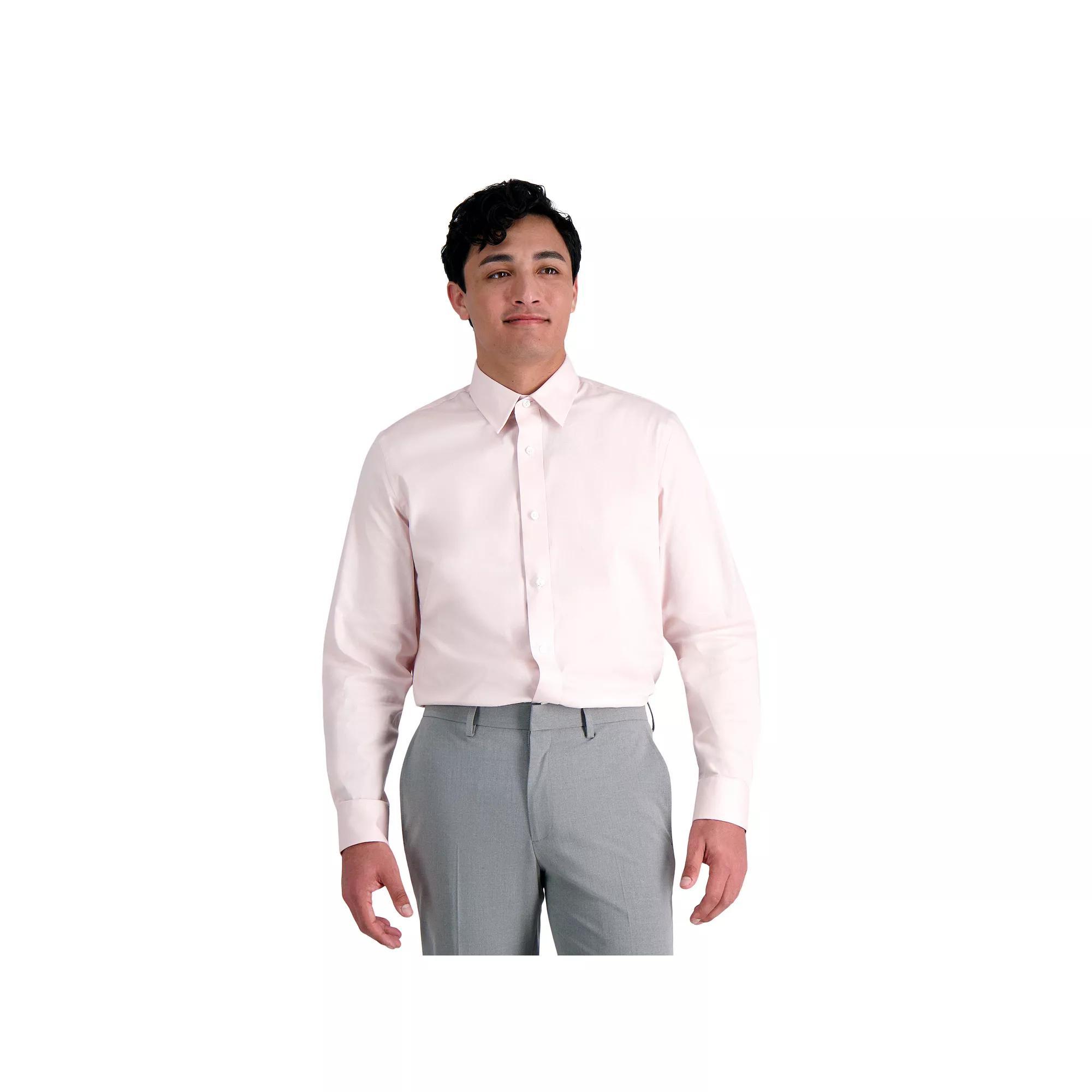 Men's Haggar® Premium Comfort Slim Fit Wrinkle Resistant Dress Shirt, Size: 16.5-34/35, Pink Solid Product Image