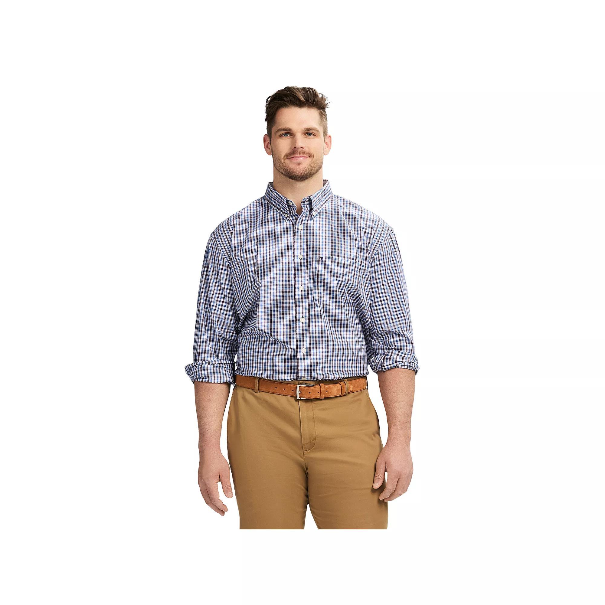 Big & Tall IZOD Performance Long Sleeve Plaid Button Down Shirt, Men's, Size: 4XB, Purple Perfect Checks Product Image