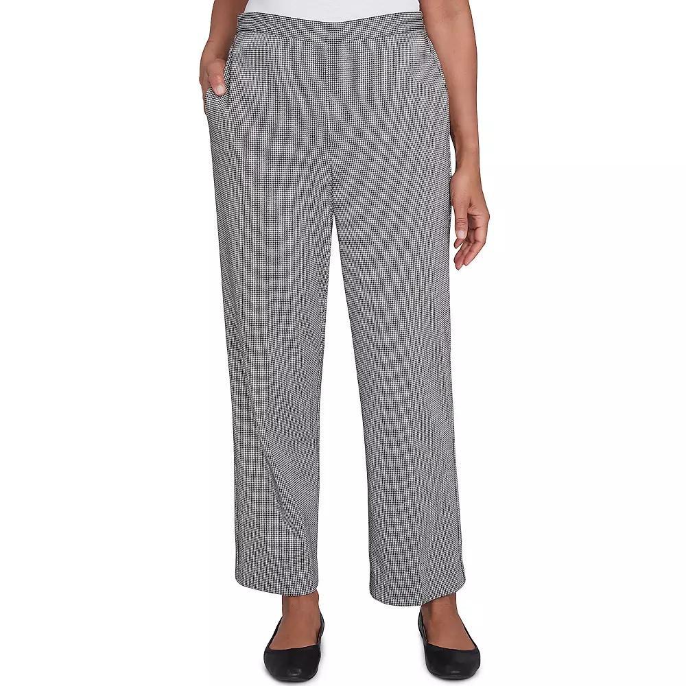 Women's Alfred Dunner Chic Comfort Waist Medium Mid-Rise Pants, Size: XL, Black And White Product Image