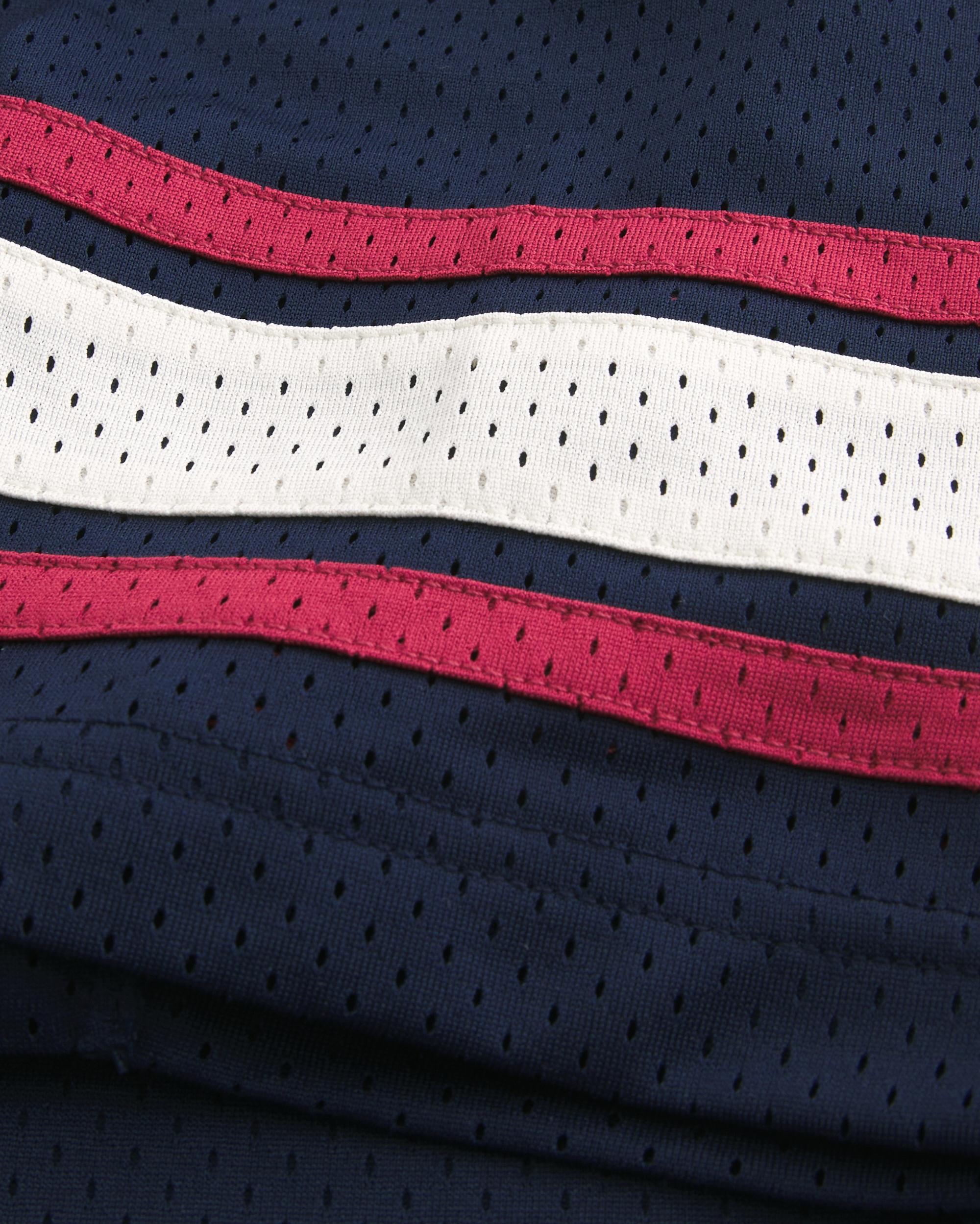Boxy Crop Mesh Graphic Football Jersey Product Image