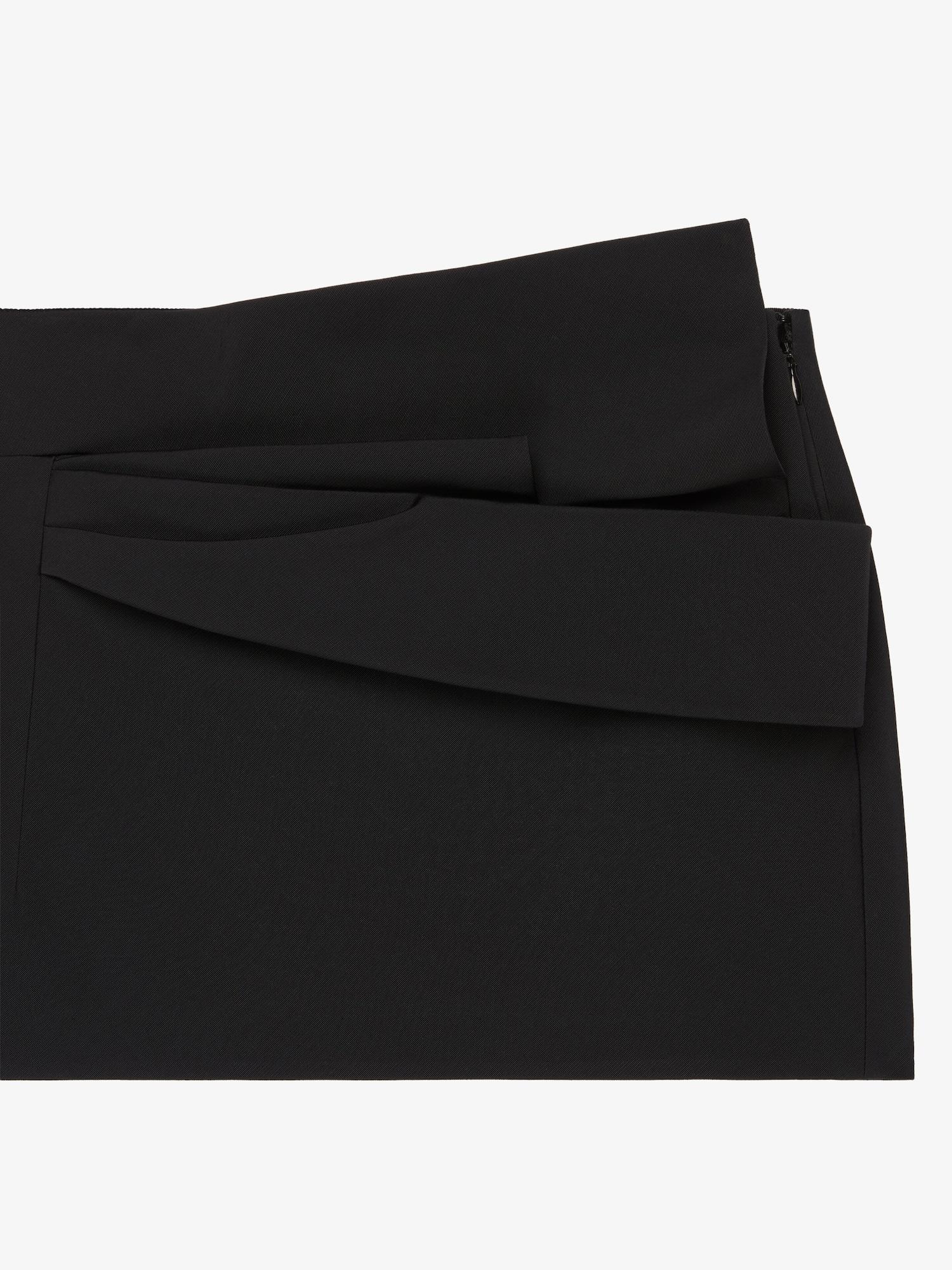 Mini skirt in cotton blend with draped detail Product Image